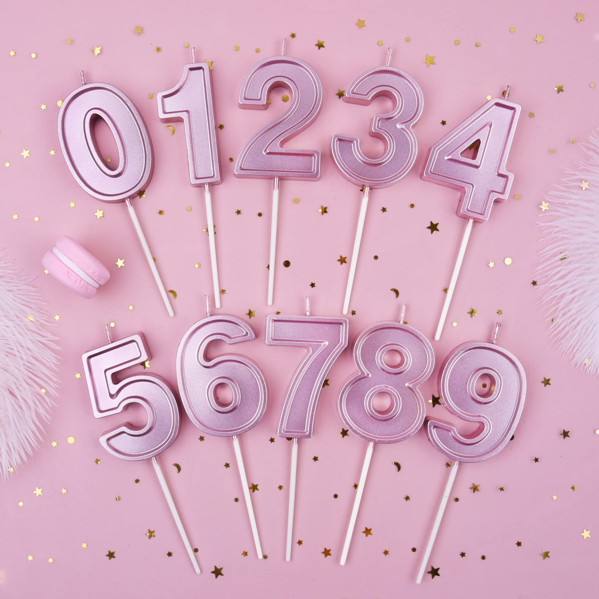 PHD CAKE 2.76 Inch Luxe Rose Gold Number 5 Birthday Candles - Elegant Rose Gold Cake Toppers for Birthday Parties, Anniversaries & Celebrations