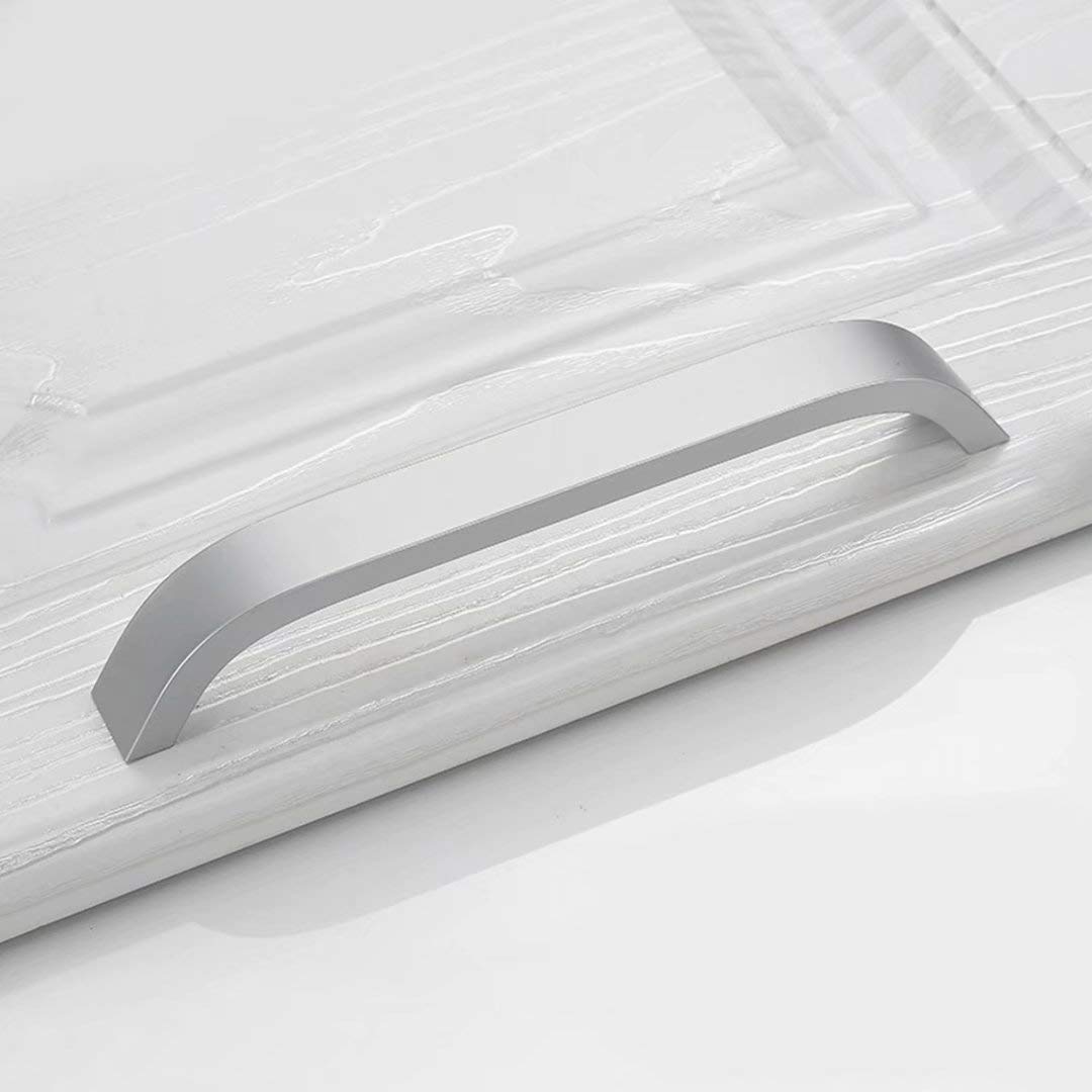 Modern Cabinet Handles 10-Pack - Silver Drawer Pulls for Dresser & Closet
