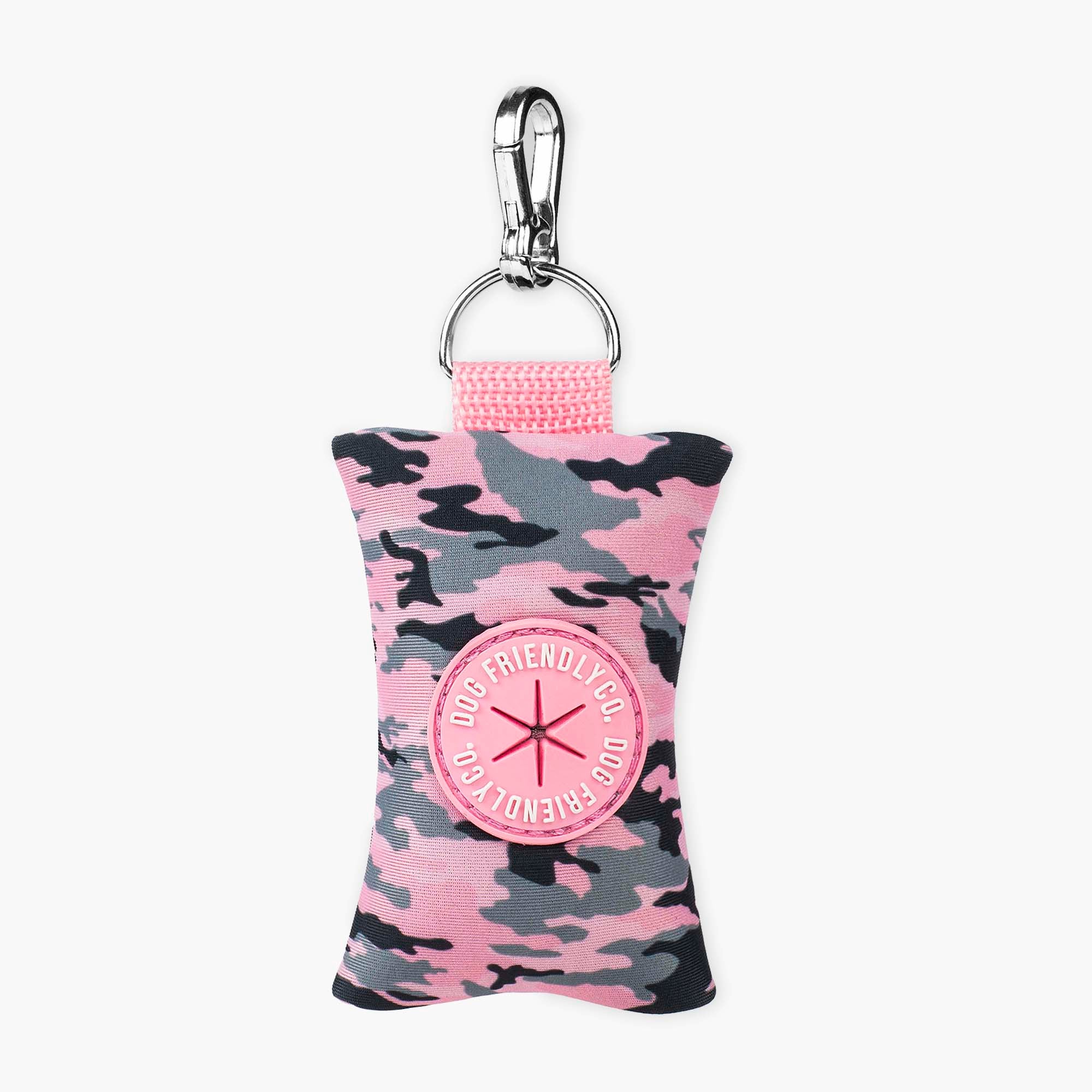 Dog Poop Bag Holder - Pink Camo Design, Leash Attachment for Easy Cleanup | Perfect for Walking, Hiking & Outdoor Adventures with Your Dog