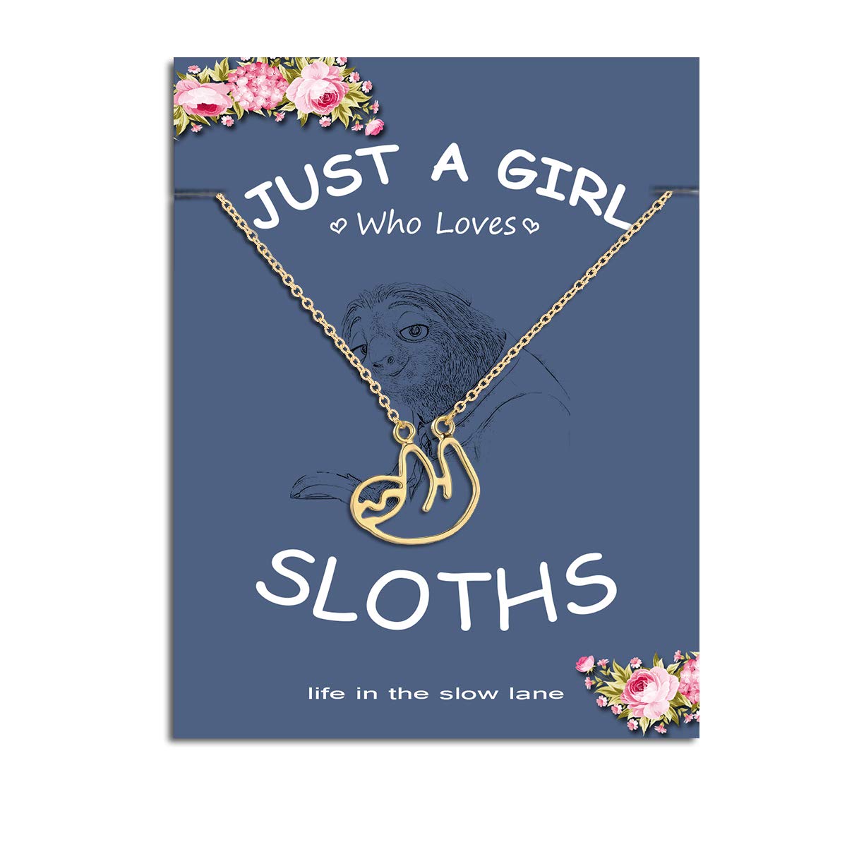 Stylish Sloth Charm Necklace - Gold & Silver Pendant Jewelry for Gifts