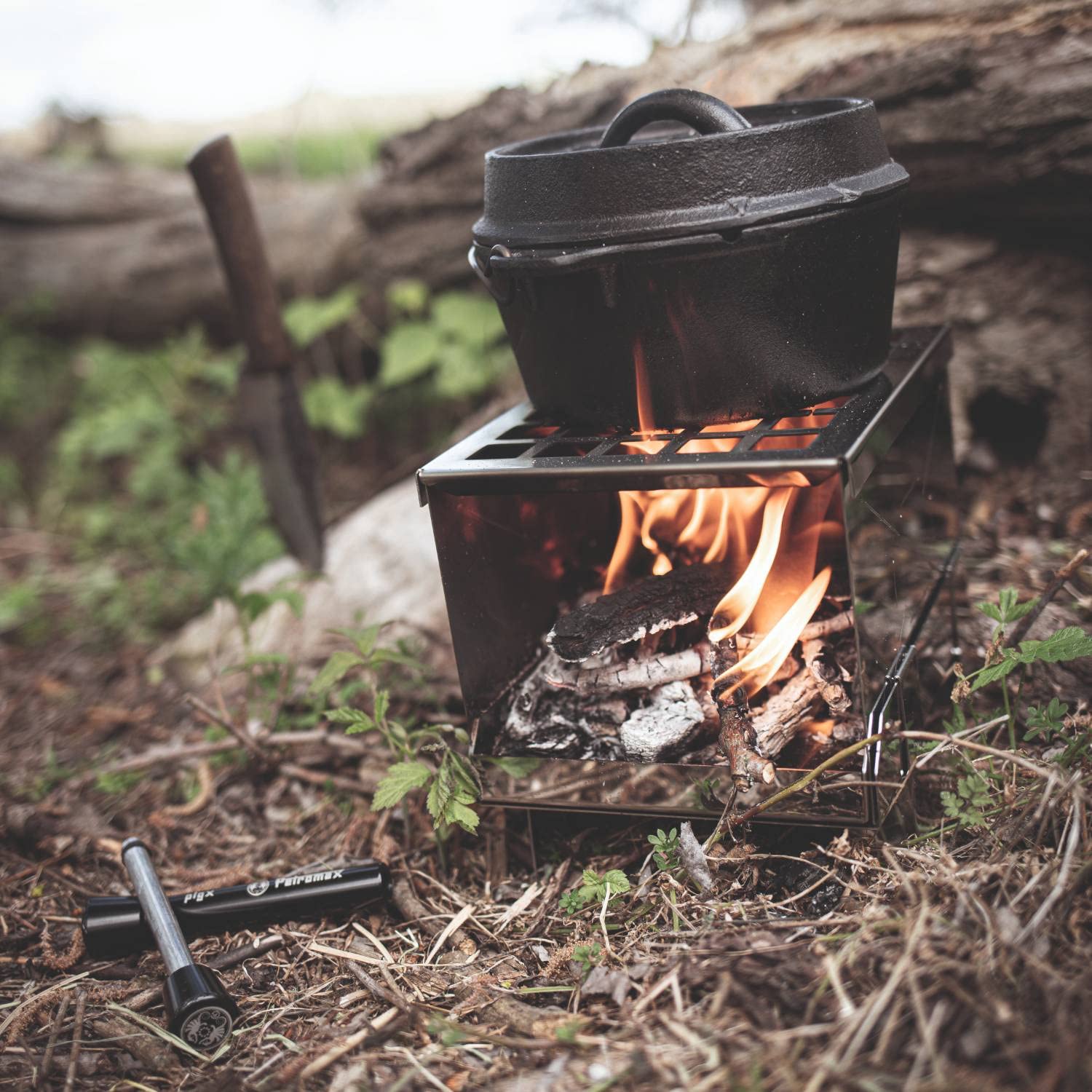 Petromax Portable Stainless Steel Camping Stove - Compact Fireplace for Outdoor Cooking, Backpacking & Emergency Use