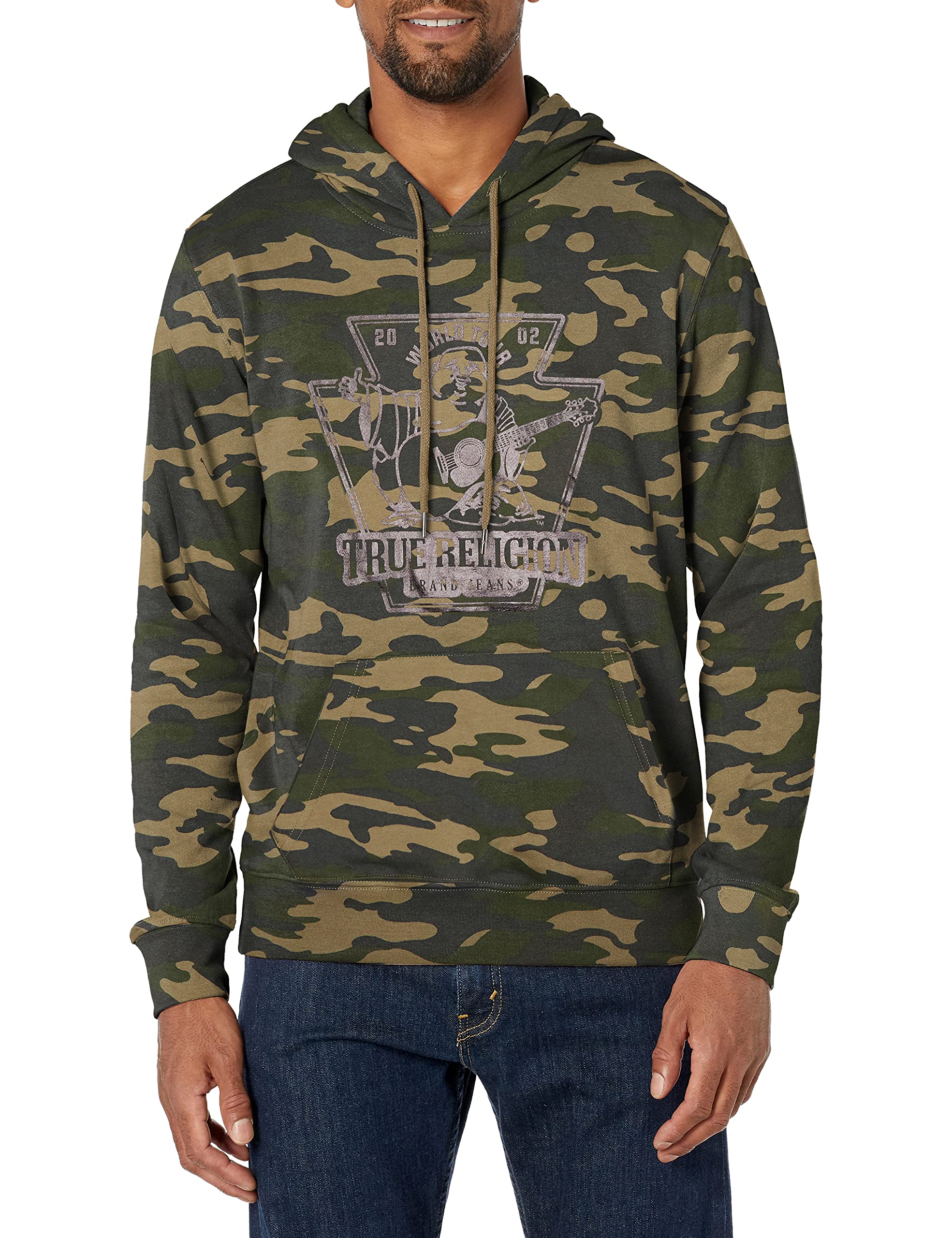 True Religion Men's Foil Buddha Print Hoodie - Stylish Streetwear for Casual Outfits & Urban Fashion