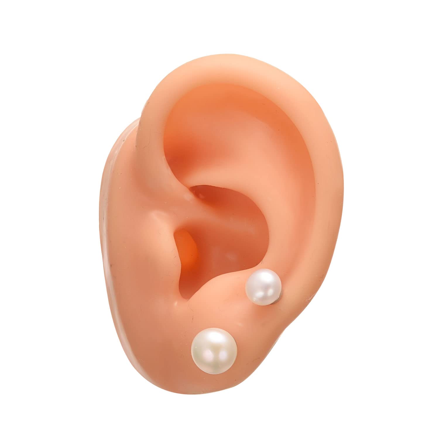 Magnetic Pearl Earrings for Women - 6mm & 8mm Freshwater Pearl Clip-On Earrings, Silver Magnetic Fake Earrings for Non-Pierced Ears | Perfect for Work, Parties & Special Occasions