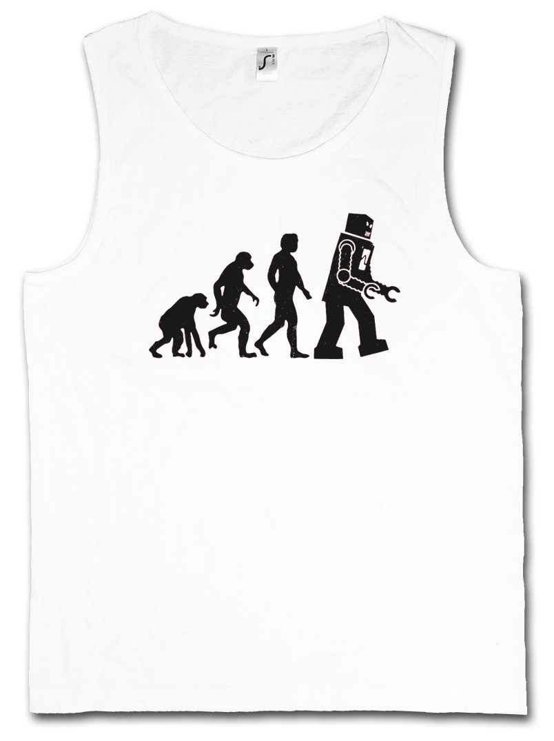 Urban Backwoods Big Black Robot Evolution Men's Tank Top - Breathable Gym Shirt for Workout & Streetwear | Perfect for Bodybuilding, Running & Casual Wear