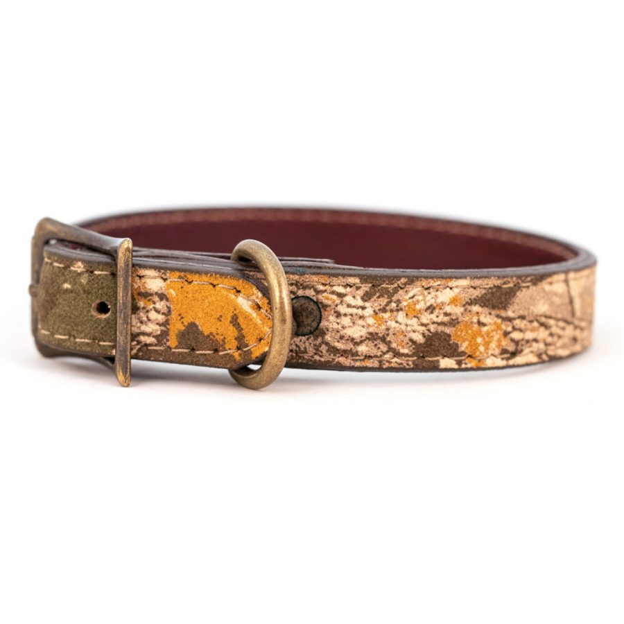 Camouflage Dog Collar in Tan - Durable & Adjustable for Hunting, Hiking & Outdoor Adventures