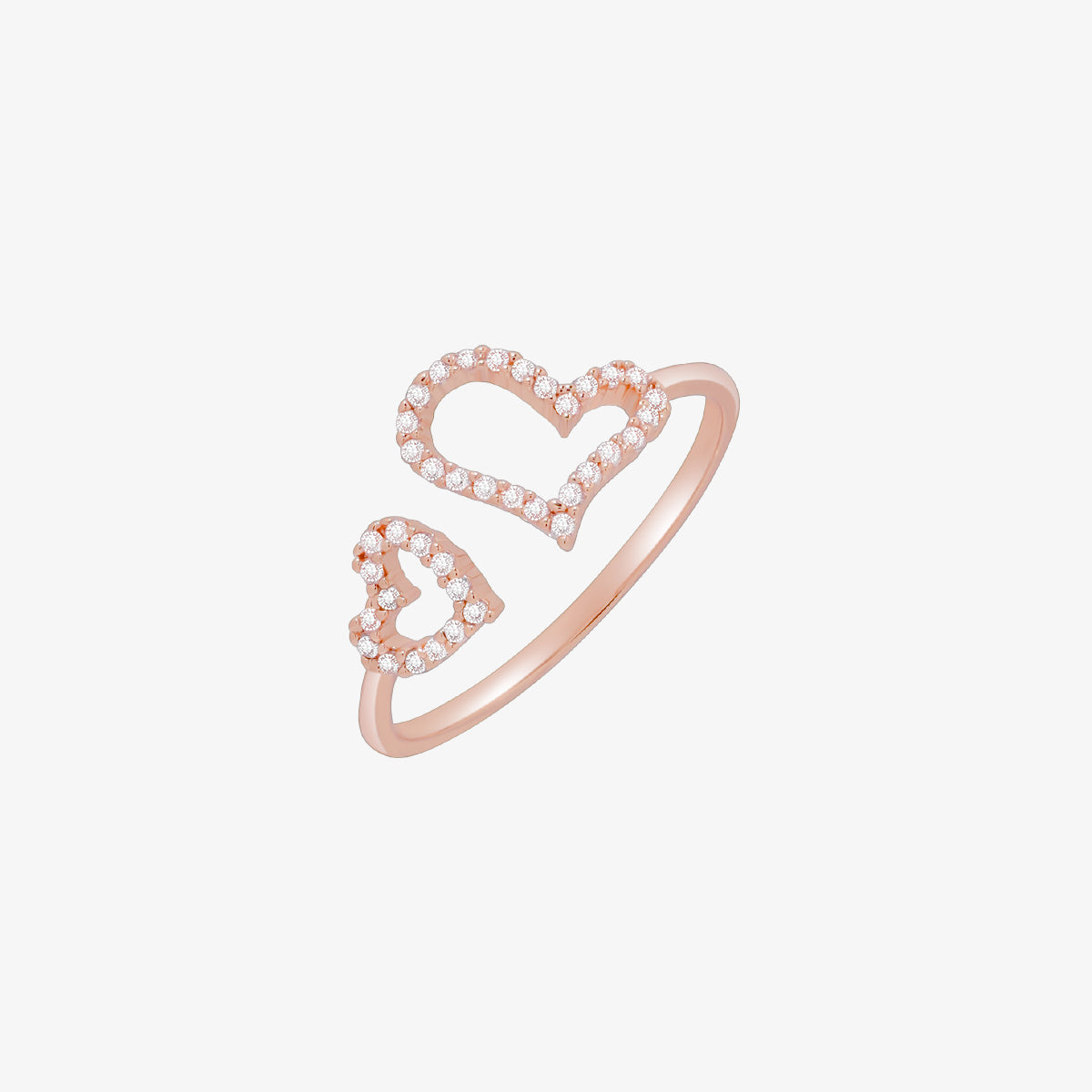 Double Hearts Ring - Elegant Sterling Silver Couple Rings for Women & Men - Perfect for Anniversaries, Weddings & Romantic Gifts