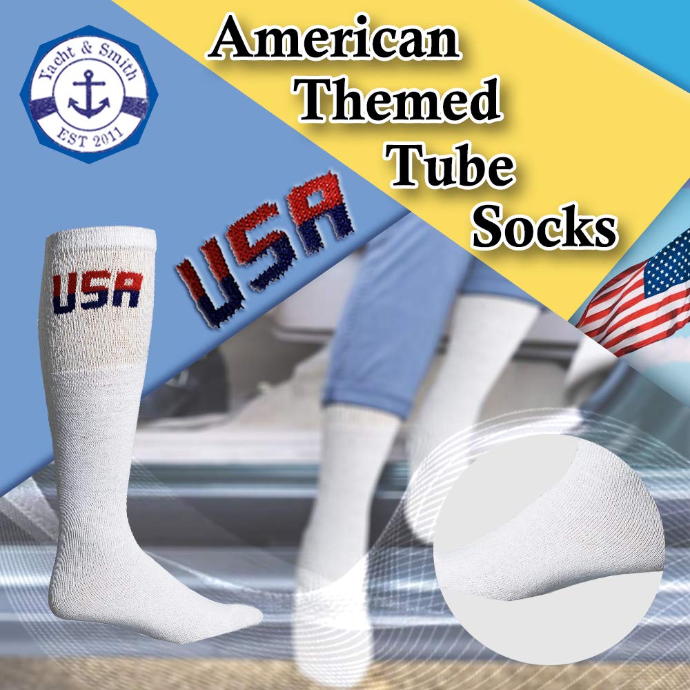 Yacht & Smith USA Pride Wholesale Cotton Socks for Men, Women & Kids - Patriotic American Flag Themed Crew Socks | Perfect for 4th of July, Memorial Day & Everyday Wear