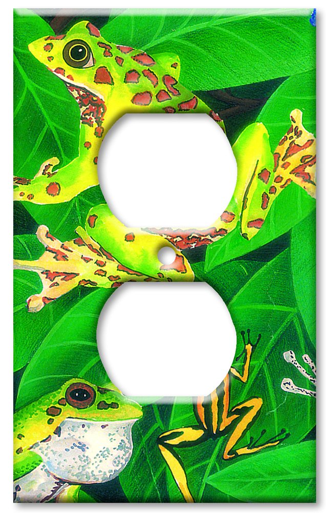 Decorative Frog Switch Plate Cover - Hand-Painted Art Outlet Cover for Home & Office Decor | Perfect for Living Room, Bedroom, or Bathroom