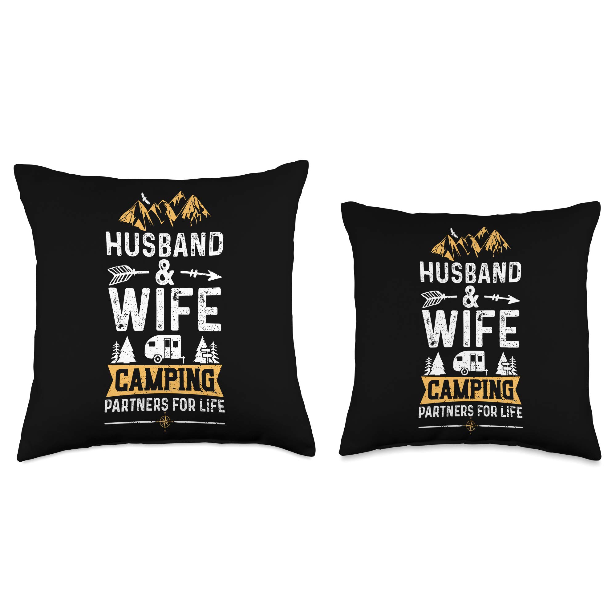 Best Couple Camping Throw Pillow - Romantic Marriage Gift for Husband & Wife - Perfect for Anniversary, Valentine's Day & Outdoor Adventures
