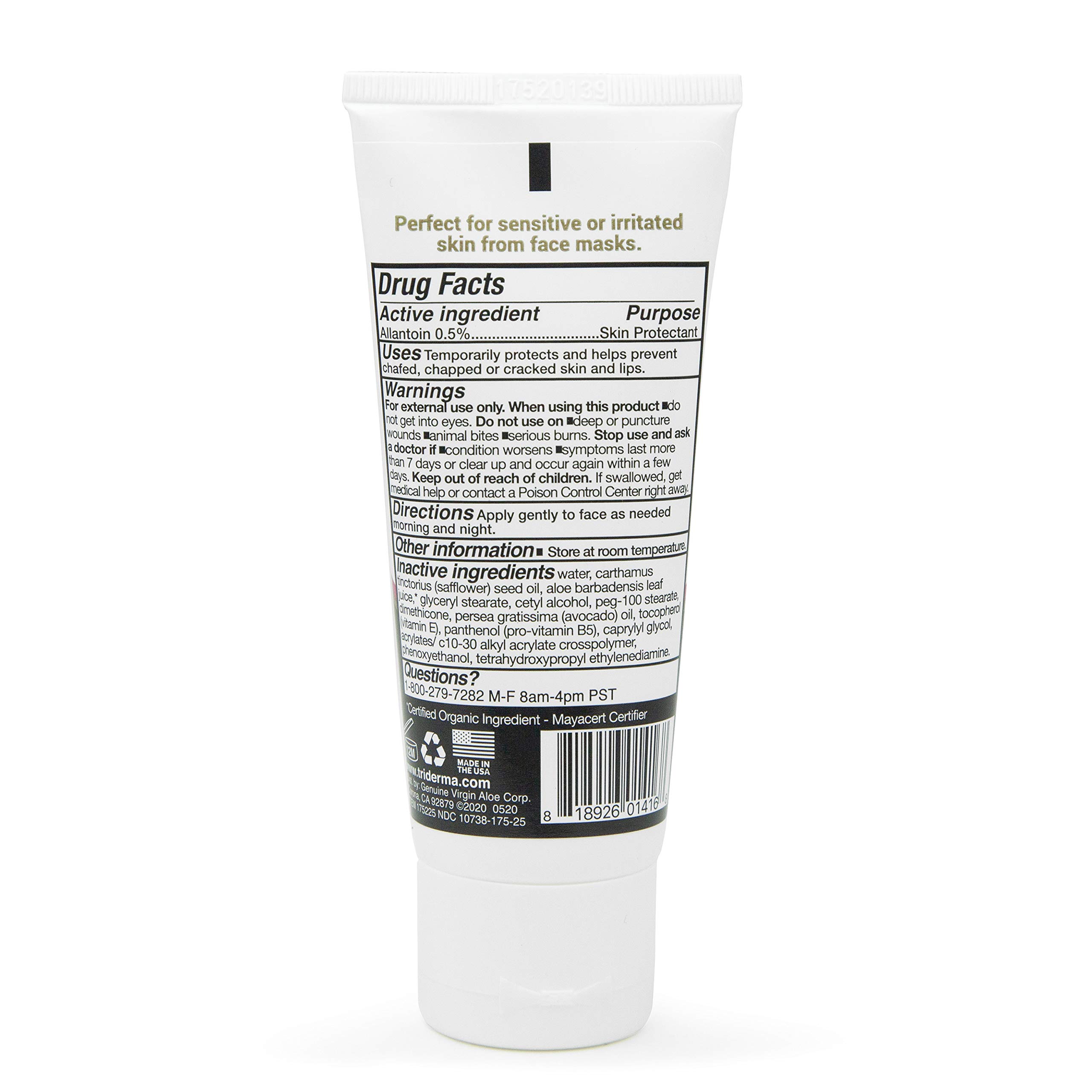 TriDerma Essential Face Lotion - Daily Moisturizer for Dry Skin & Lips, Soothes & Protects with SPF - 2.2 oz Travel Size Tube - Perfect for On-the-Go Skincare & Airplane Essentials