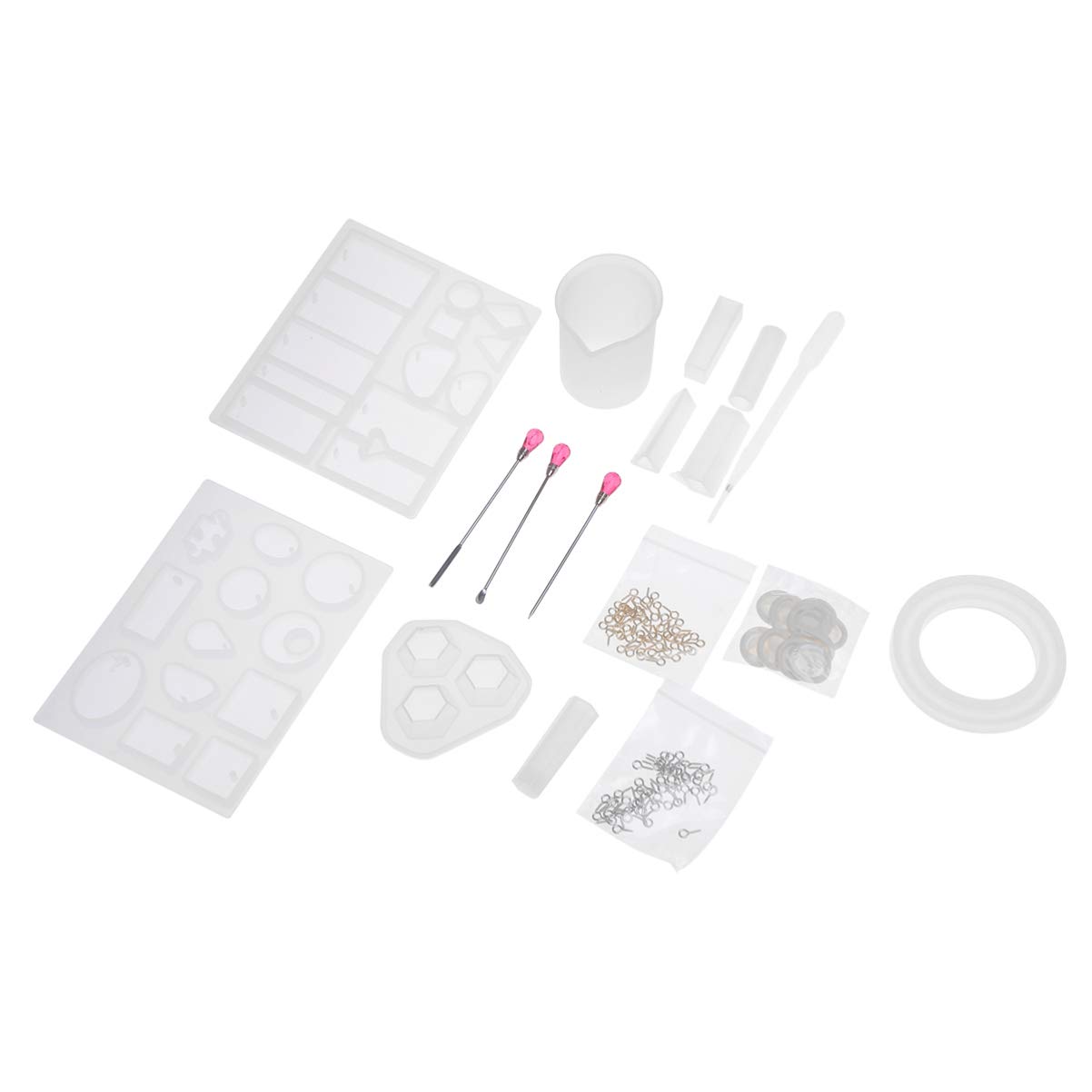 Healifty 14-Piece Silicone Molds Set for DIY Jewelry Making - Necklace Locket, Pendant, Bracelet, Earring & Soap Casting Tools | Perfect for Resin Art, Craft Projects & Homemade Gifts