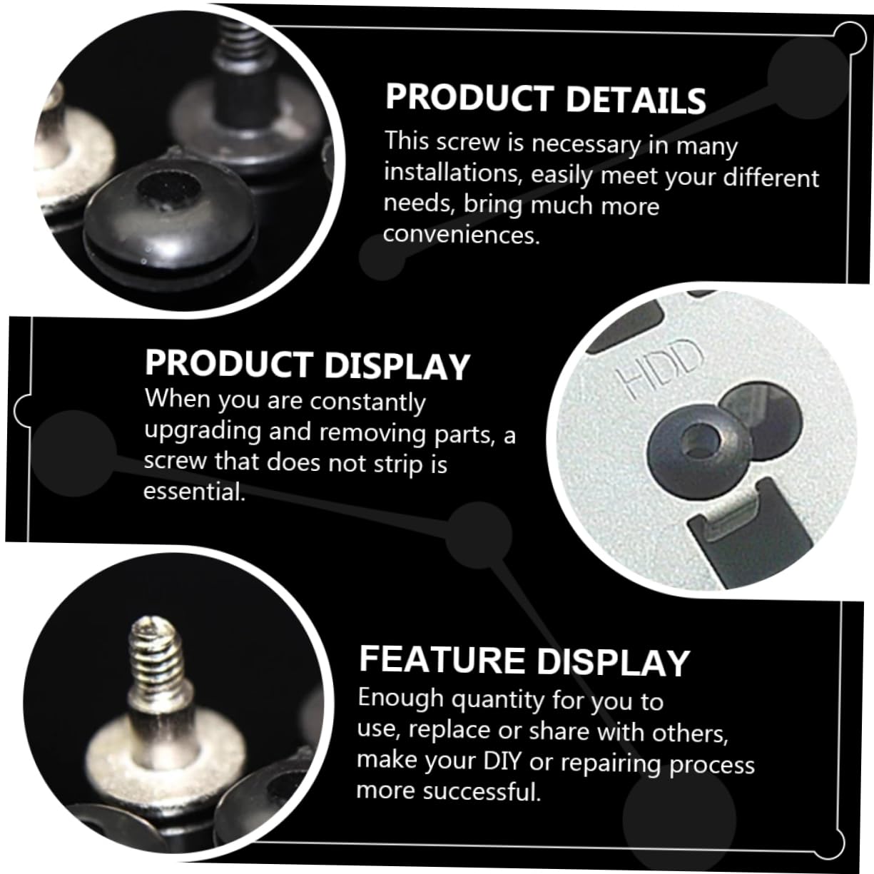 Homoyoyo 20pcs Hard Drive Screws - Replacement Screws for Motherboard, Computer Case & Laptop - Metal Rubber Mounting Kit - Perfect for PC Building, Repair and Upgrades
