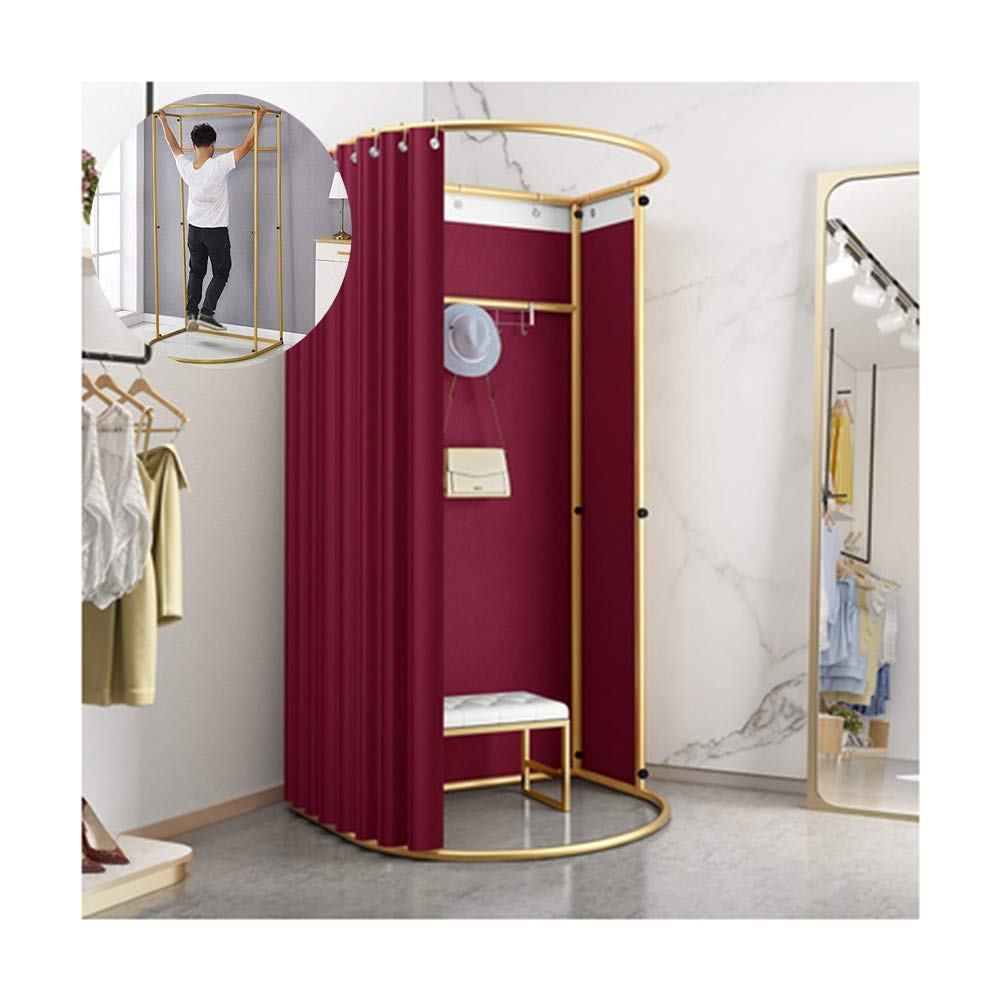 Portable Locker Room - Simple Mobile Changing Room Tent, Dressing Room with Fabric Cupboard & Clothes Rack for Outdoor Events, Beach, Gym & Camping