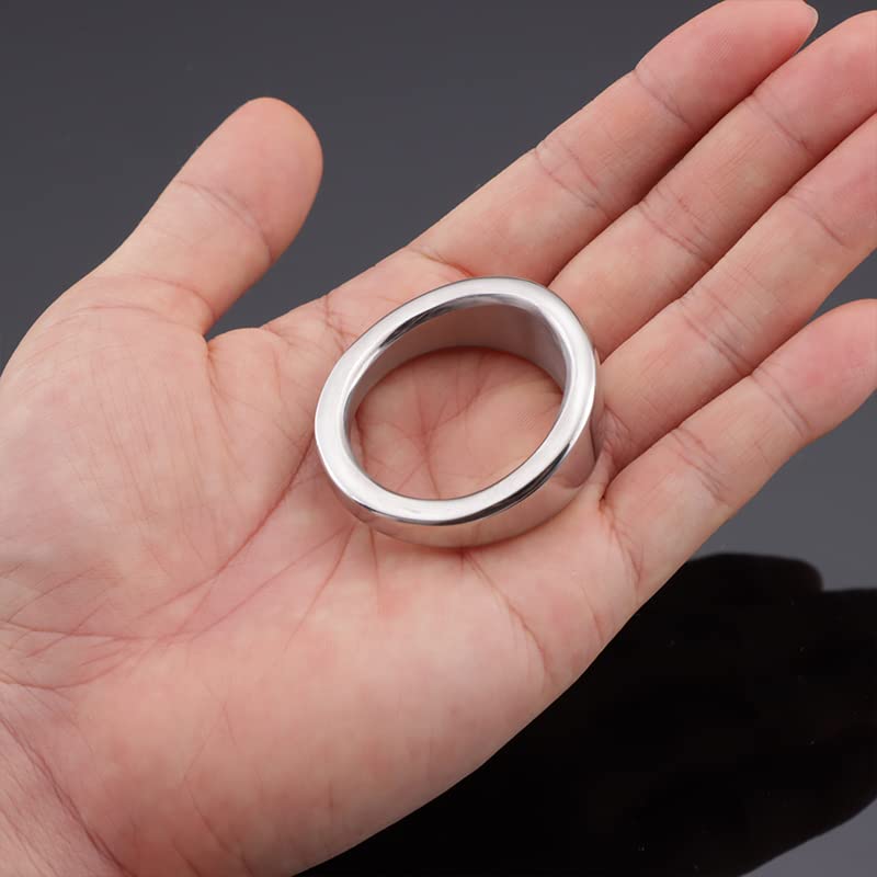Premium Stainless Steel Cock Ring for Men - Glans Ring Enhances Pleasure & Delays Ejaculation - Medium Size Metal Penis Ring - Perfect for Couples Play & Solo Stimulation