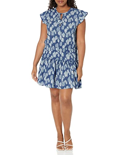 Mud Pie Women's Danielle Flutter Sleeve Summer Dress - Floral Print Casual Sundress for Beach, Vacation & Outdoor Parties