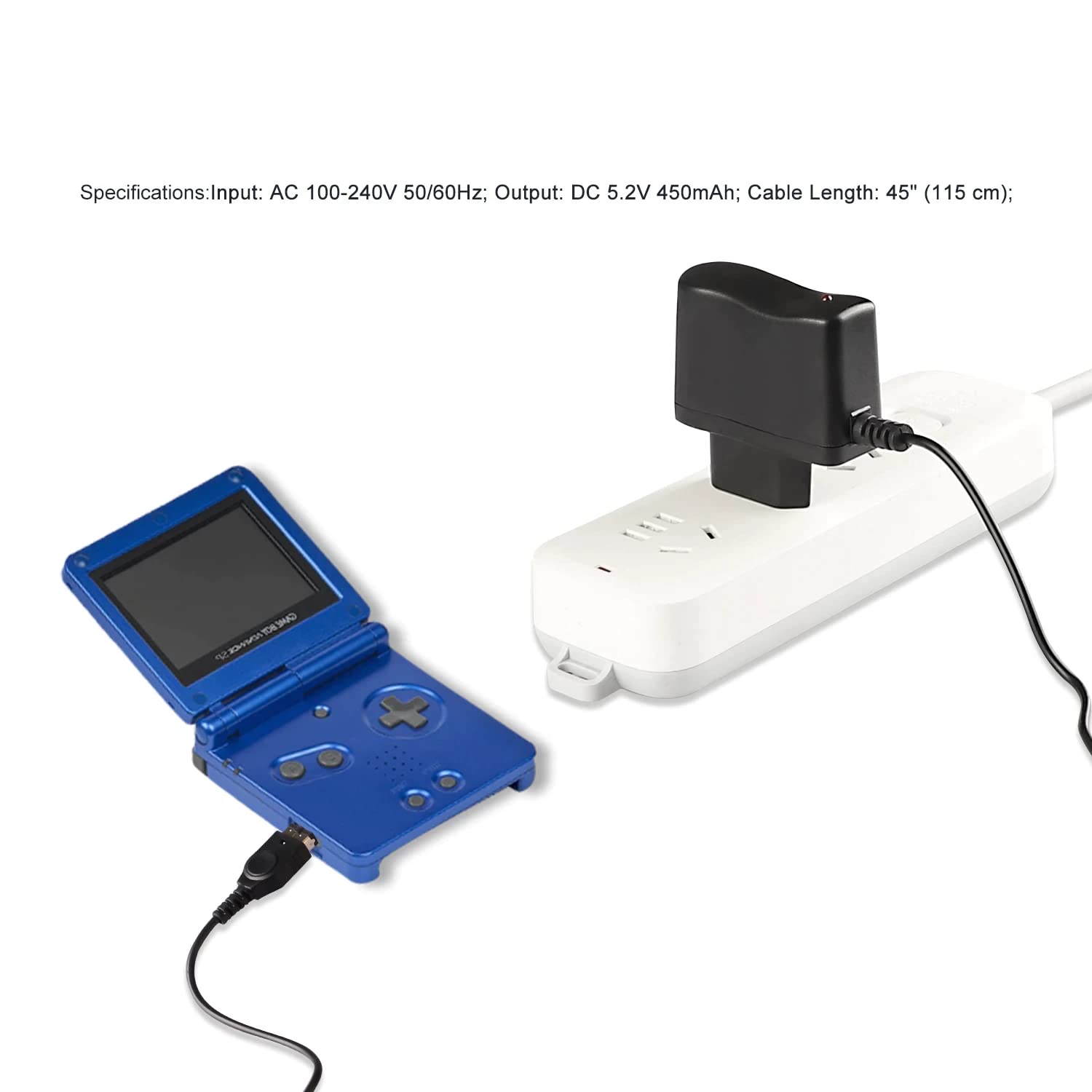 Original Title: CABLEPELADO Power Adapter Compatible with Nintendo | AC Adapter for Nintendo DS & Gameboy Advance SP | 5.2V 450mA | GBA SP   Optimized Title: Nintendo DS & Gameboy Advance SP Power Adapter - 5.2V 450mA AC Charger for GBA SP | Fast Charging & Safe Use | Perfect for Gaming On-The-Go & Travel