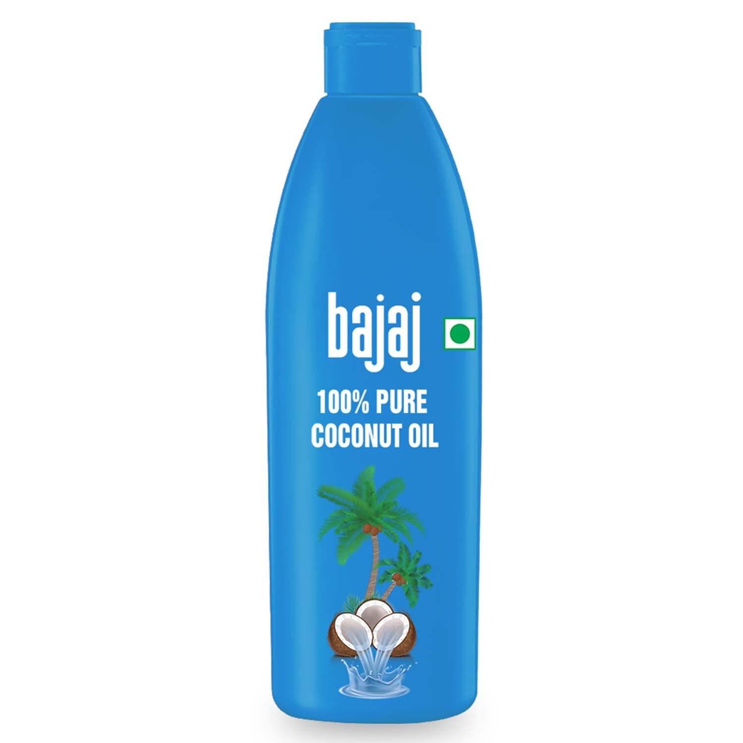 Bajaj 100% Pure Natural Coconut Oil - 600ml for Cooking, Hair Care & Skin Moisturizing - Cold Pressed Virgin Coconut Oil for Healthy Lifestyle