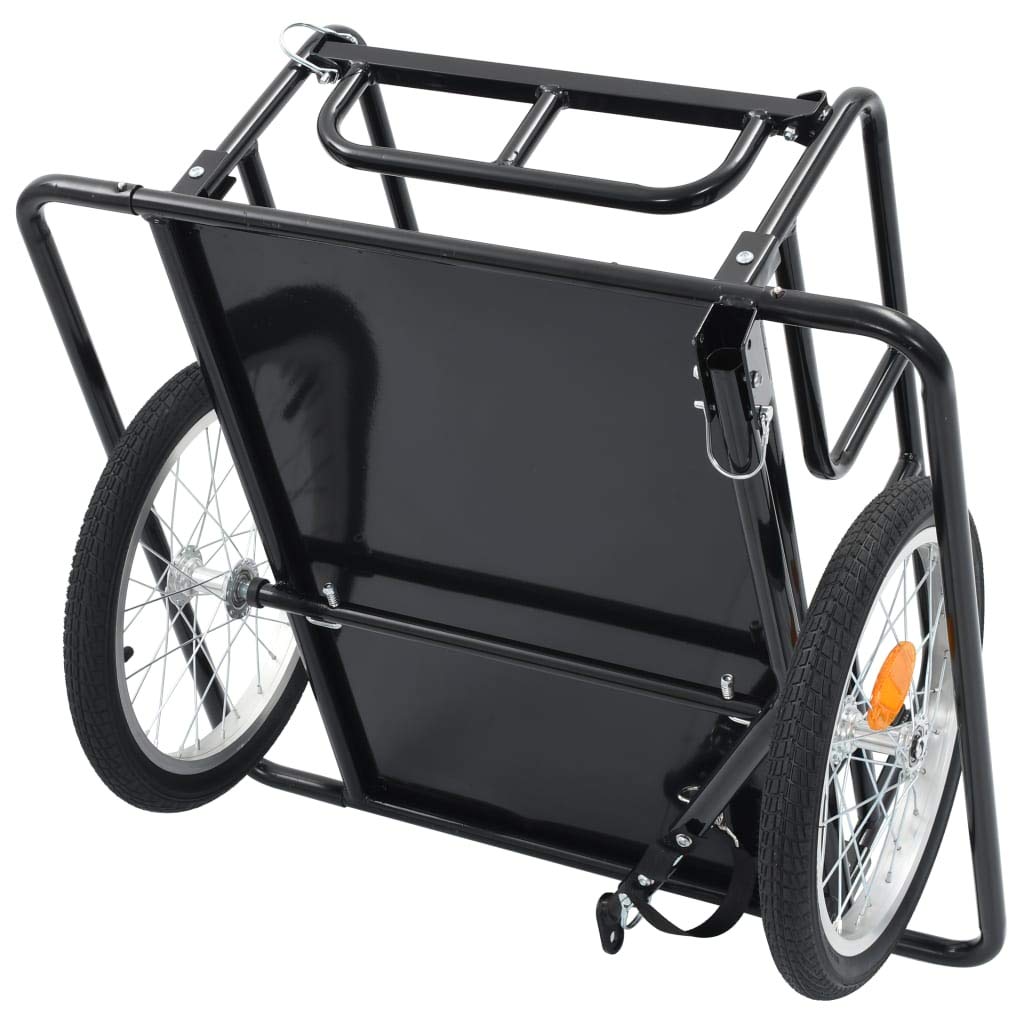 Heavy Duty Bike Cargo Trailer - 110 lb Capacity Steel Bicycle Hauler for Luggage, Groceries, Tools & Plants | Perfect for Urban Commuting, Camping Trips & Farmers Market Runs