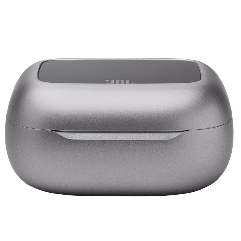 JBL Live Beam 3 True Wireless Bluetooth Earbuds - 48H Battery, Adaptive Noise Cancelling, Hi-Res Audio, IP55 Waterproof, Silver | Perfect for Workouts, Commuting & Travel