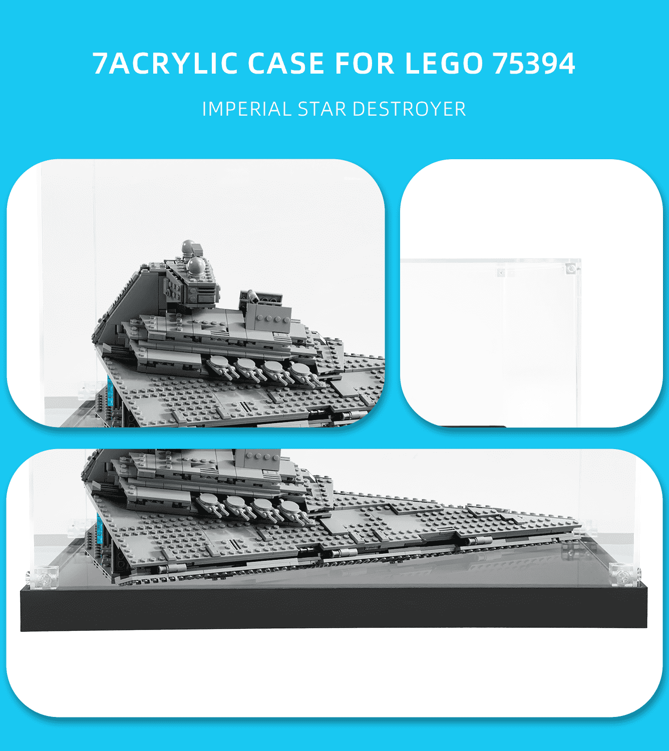 LEGO Star Wars Imperial Star Destroyer 75394 Display Case - Premium Acrylic Showcase for Model Protection & Display | Perfect for Home Decor, Office Collection, and Gift for Star Wars Fans