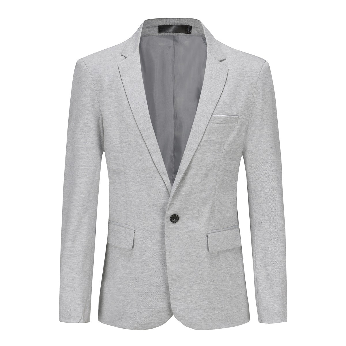 Men's Grey Single Button Casual Blazer Jacket - Slim Fit Lightweight Business & Wedding Suit - Perfect for Office, Date Night & Formal Events