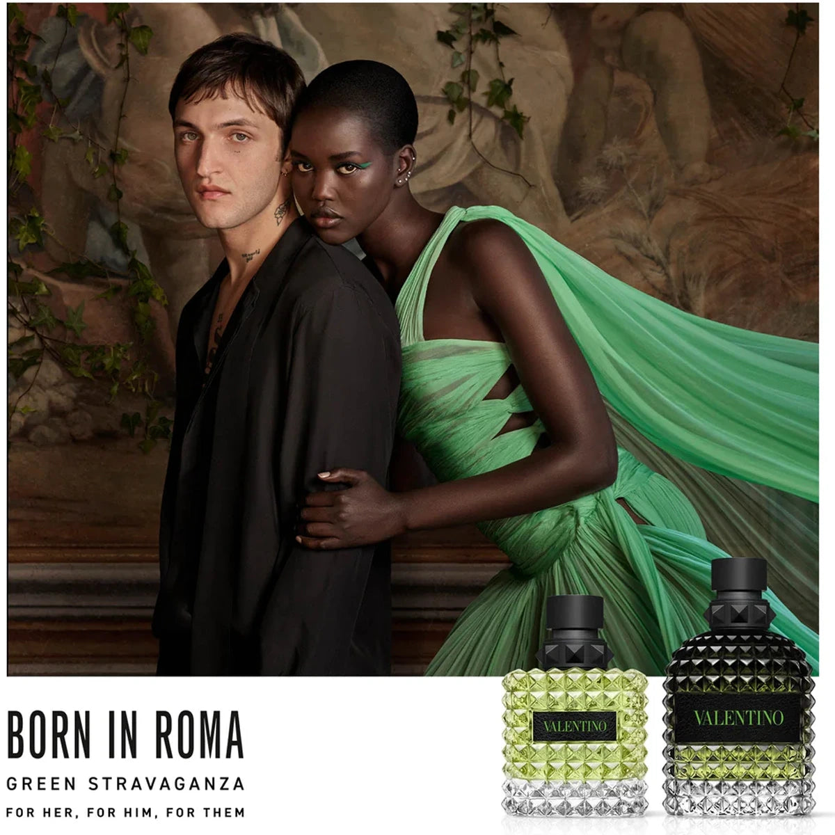 Born In Roma Donna Green Stravaganza 3.4 oz Eau de Parfum for Women | Luxury Floral Fragrance for Everyday Wear & Special Occasions