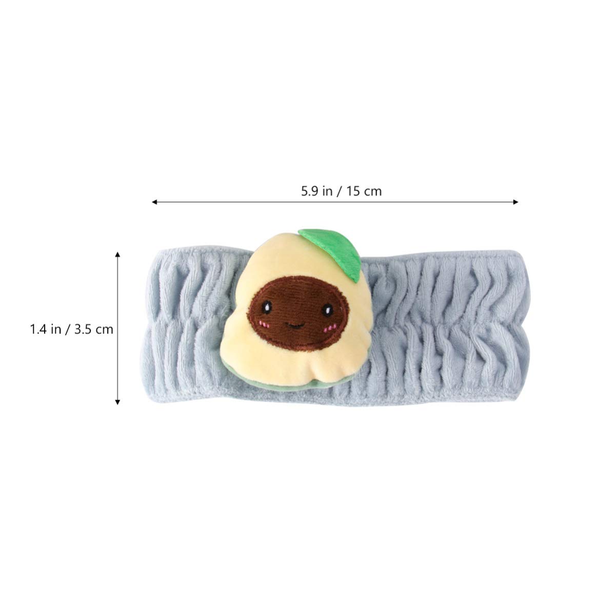 HEALLILY 2-Pack Stretchy Avocado Cartoon Face Washing Headband - Soft Makeup & Hair Wrap for Women (White & Grey) - Perfect for Skincare Routine, Spa Days & Makeup Application