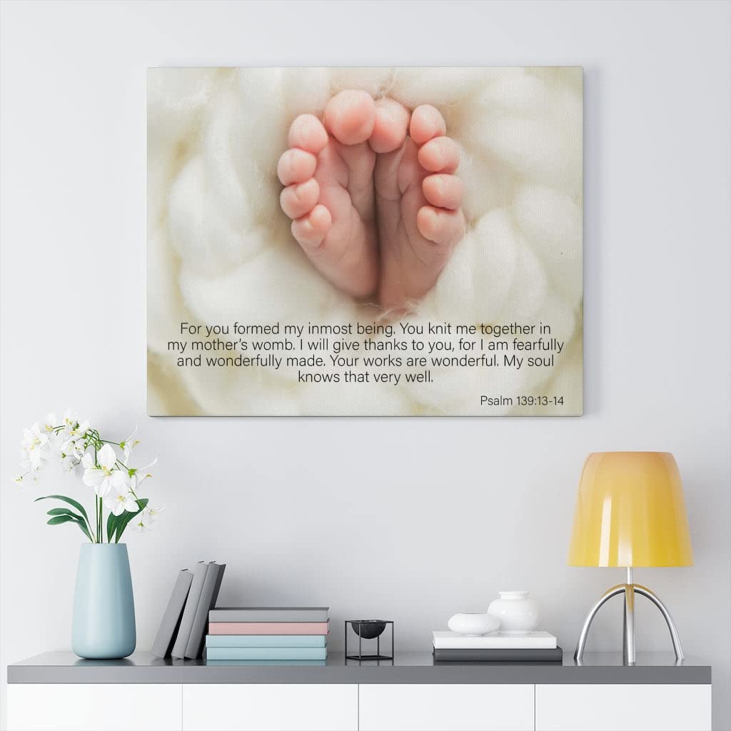 Fearfully and Wonderfully Made Bible Verse Art - Psalm 139:13-14 Scripture Wall Decor for Christian Home, Church & Office - Inspirational Gift for Women, Men, Baptism, Wedding & Housewarming