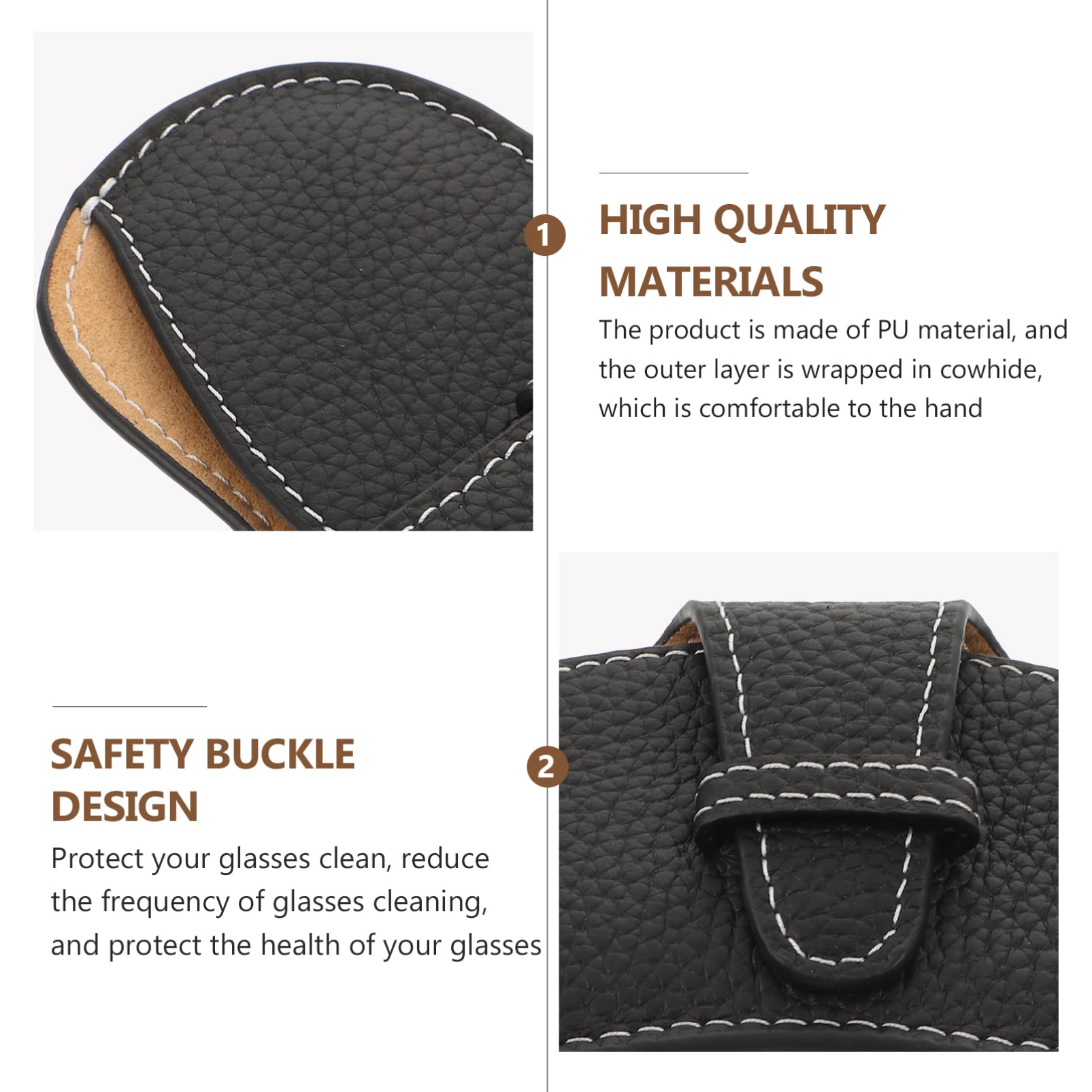Premium Leather Glasses Case - Durable Eyeglass Holder & Spectacle Storage Container for Men & Women - Perfect for Travel, Office, and Home Use
