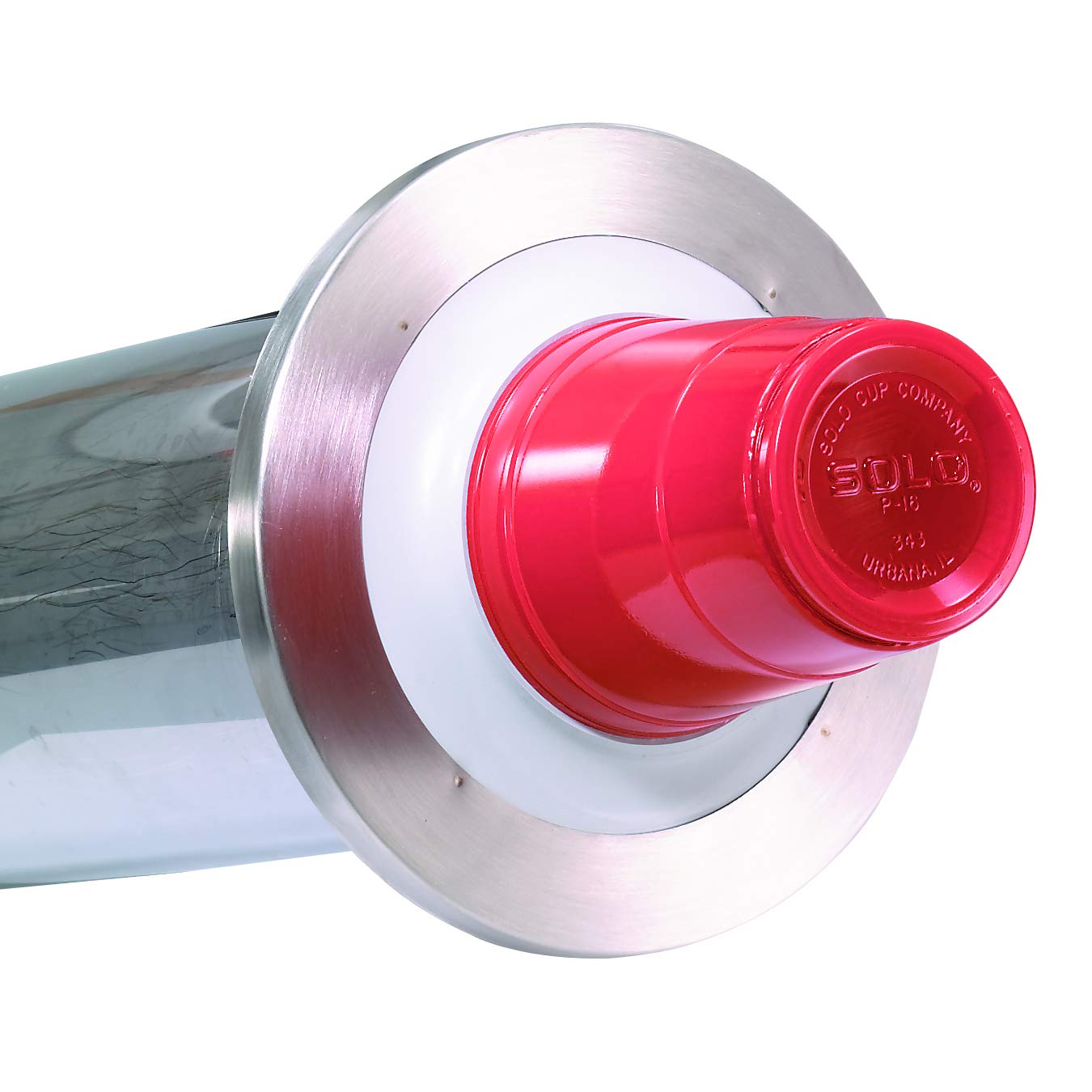 Dispense-Rite BFL-2 Stainless Steel In-Counter Cup Dispenser - Holds 8 oz to 24 oz Cups with 2 Springs, 22