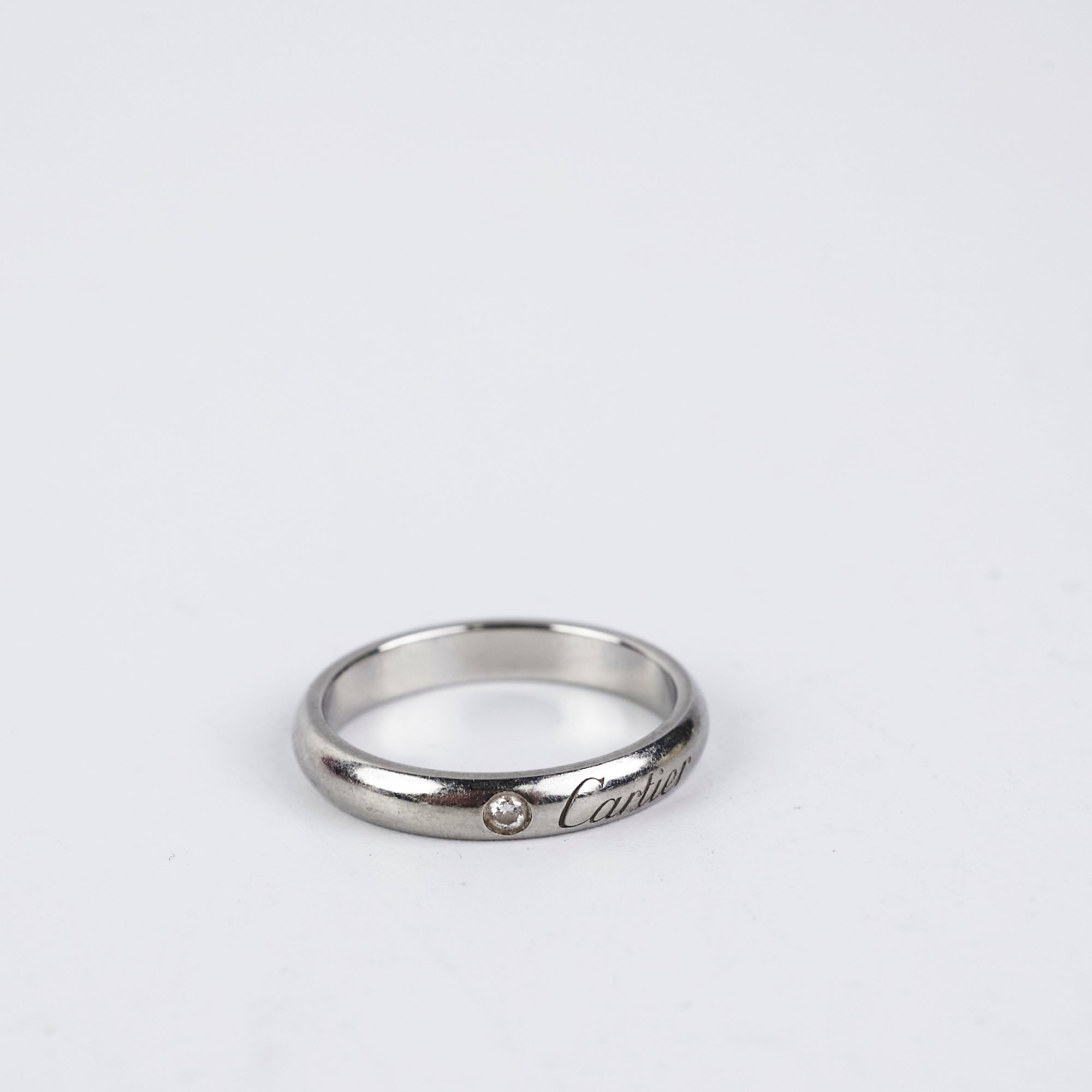 Cartier C De Cartier Platinum Diamond Ring Size 49 - Luxury Wedding Band for Engagement & Anniversary Gifts
