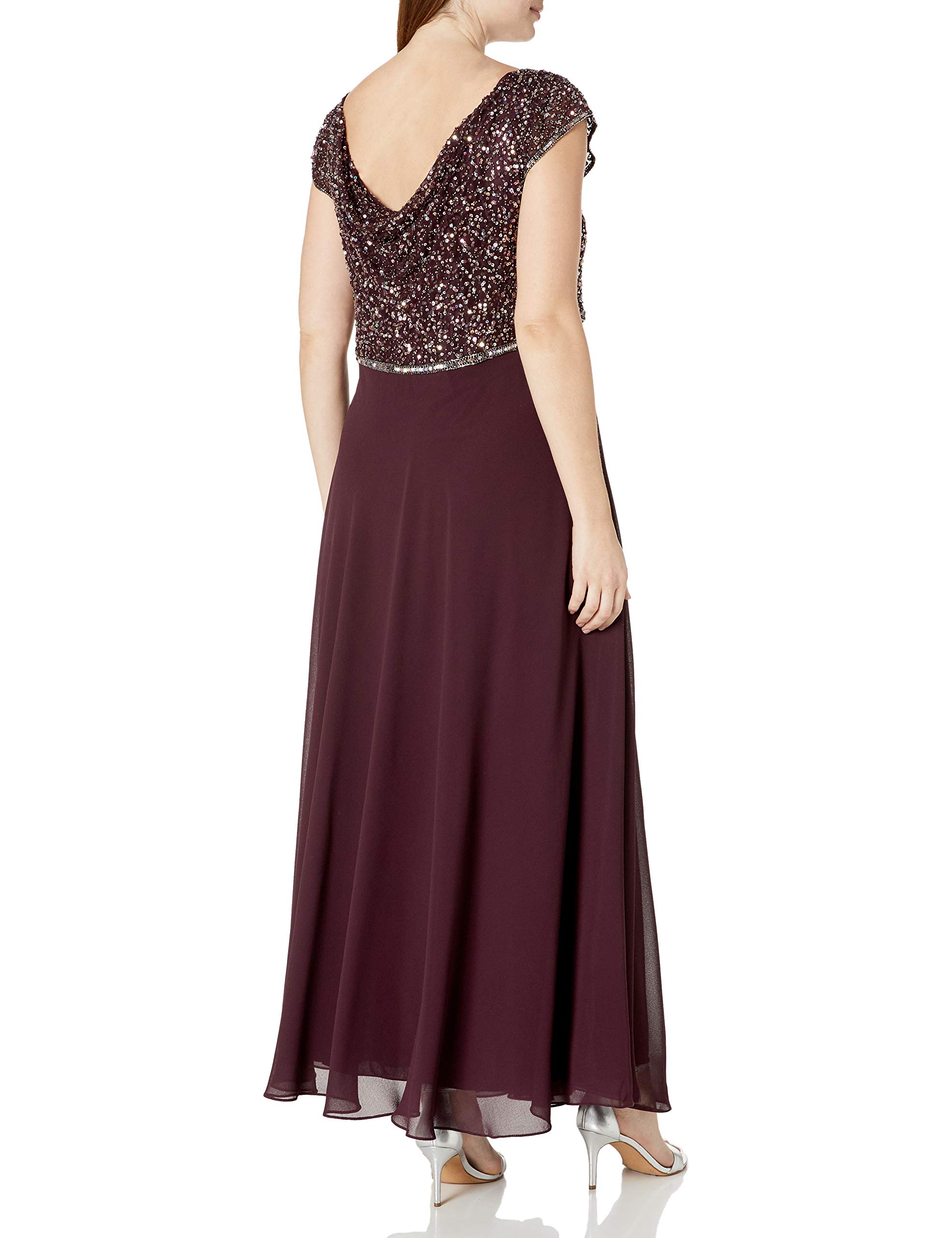 J Kara Women's Beaded Empire Waist Gown - One Size Flowy Formal Dress for Weddings, Prom & Evening Events