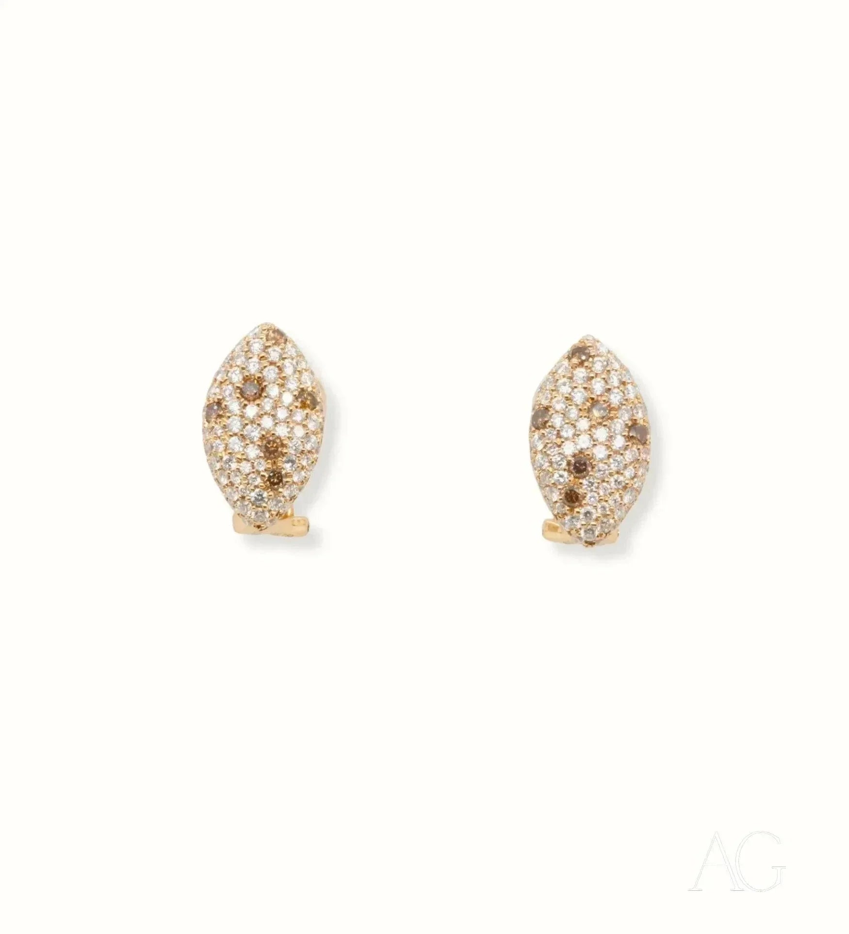 18k Rose Gold Champagne Diamond Stud Earrings for Women - Elegant and Luxurious Jewelry Gift for Weddings, Anniversaries & Special Occasions