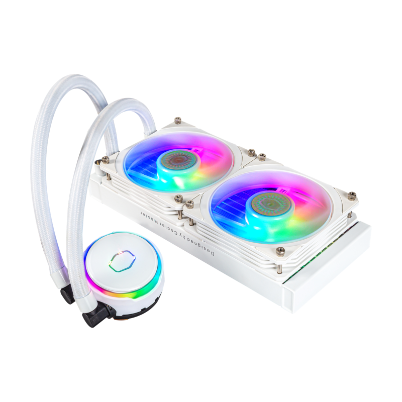 Cooler Master MLY-D24M-A23PZ-RW CM MasterLiquid PL240 Flux ARGB White CPU Liquid Cooler - High Performance Cooling for Gaming PCs & Workstations