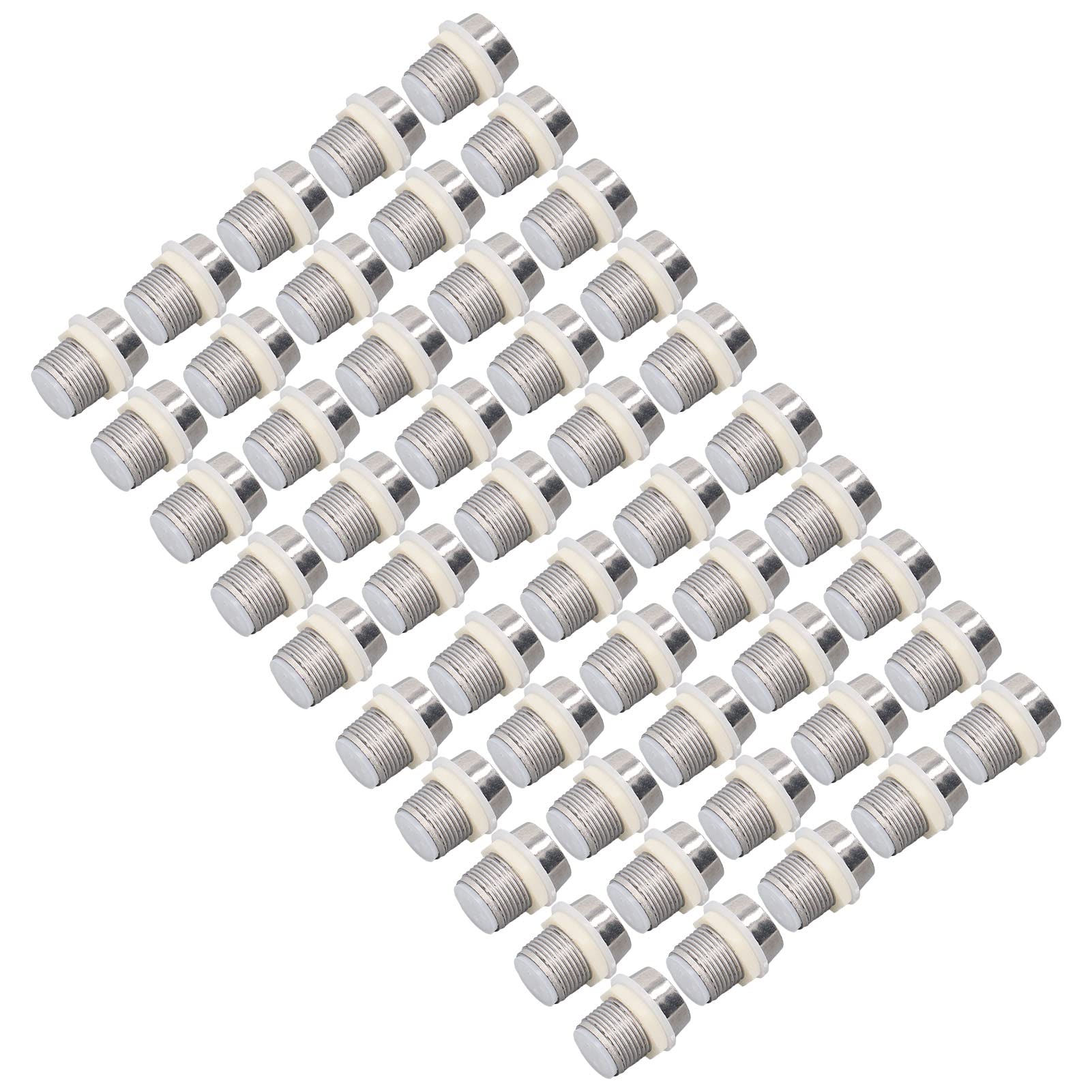 50-Pack LED Bulb Holders - Round Plated Secure Mounting Replacement for Industrial Lighting & Machine Equipment - Durable LED Lamp Base for Factories, Warehouses & Workshops