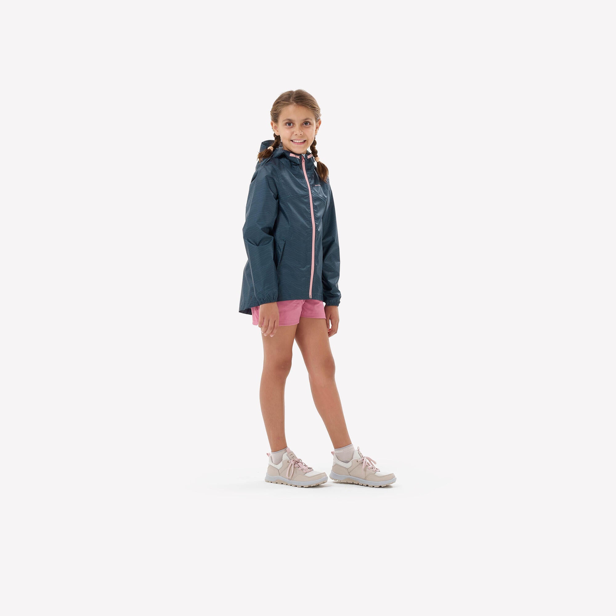 Quechua MH150 Waterproof Hiking Jacket for Kids Ages 7-15 | Lightweight Outdoor Raincoat for Boys & Girls | Perfect for Camping, School & Mountain Adventures