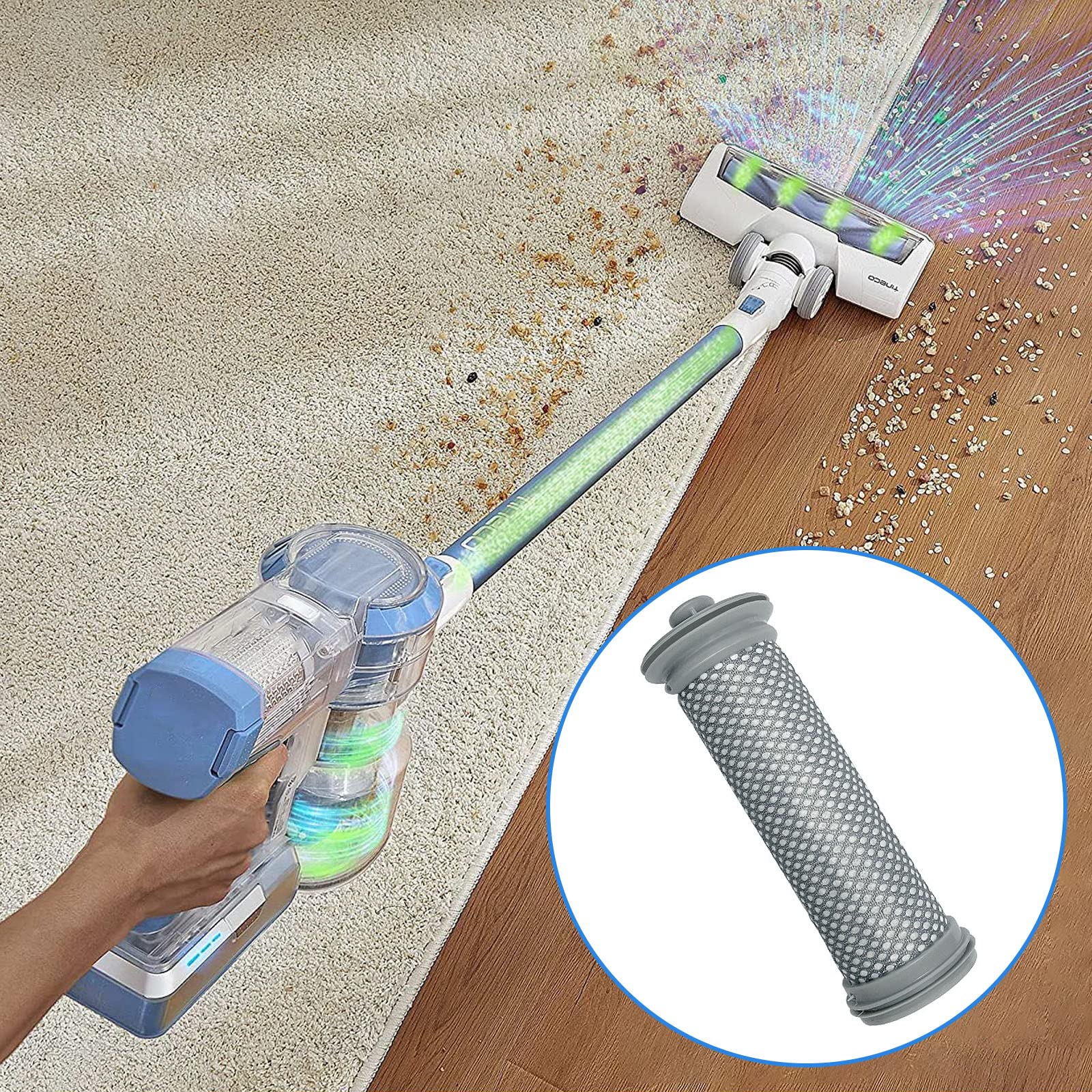 3 Pack Tineco A10/A11 Vacuum Pre Filters with Brush - for Easy Cleaning & Maintenance