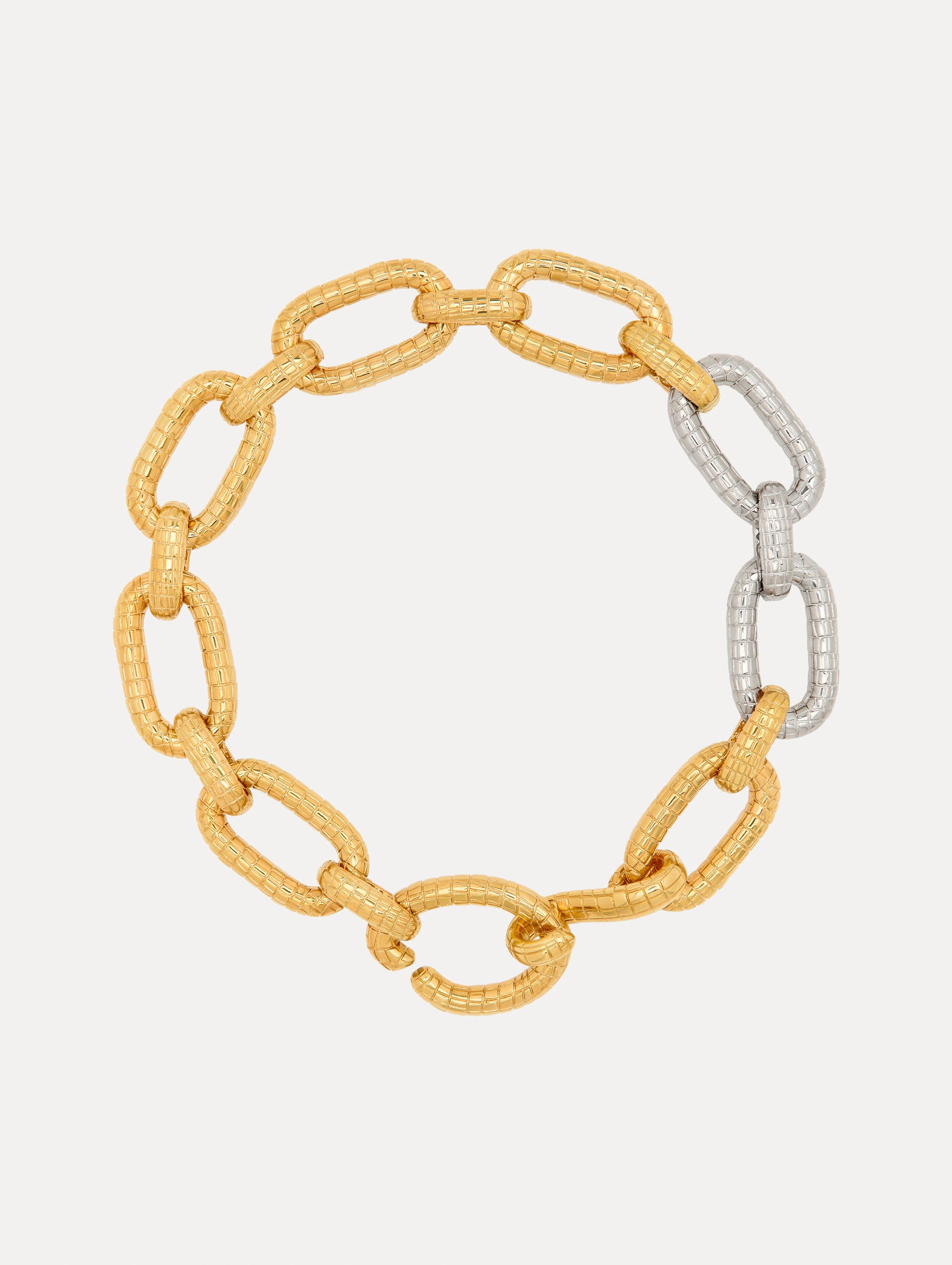 Exquisite Mosaic O Chain Link Necklace for Women - Elegant Gold & Silver Statement Jewelry - Perfect for Parties, Weddings & Everyday Wear