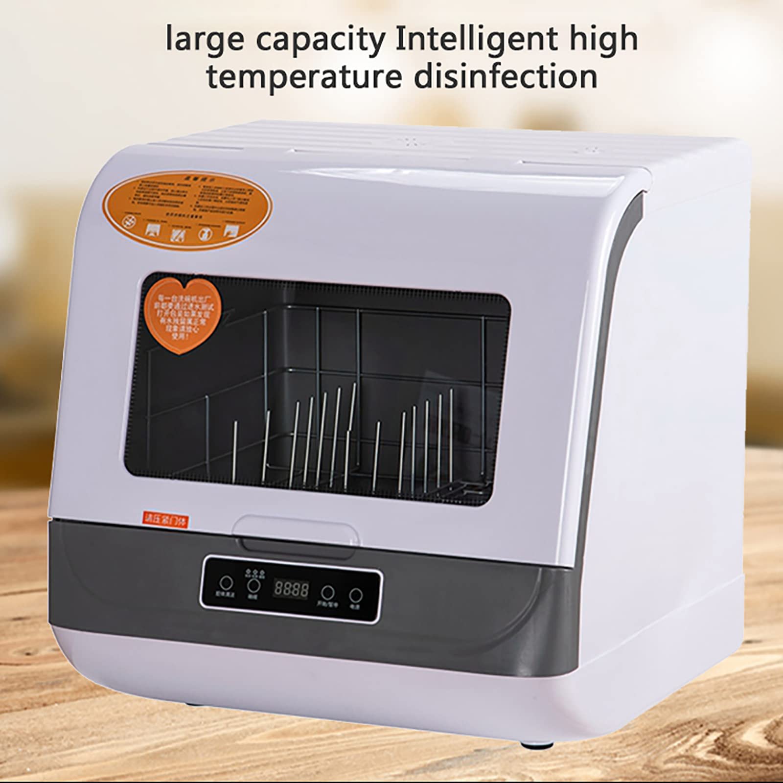 Portable Countertop Dishwasher 1200W 110V - Compact Mini Dishwasher with 3 Wash Programs, 360° Dual Spray & Leak-Proof Drying - Perfect for Small Kitchens, Apartments, Dorms, RVs & Camping