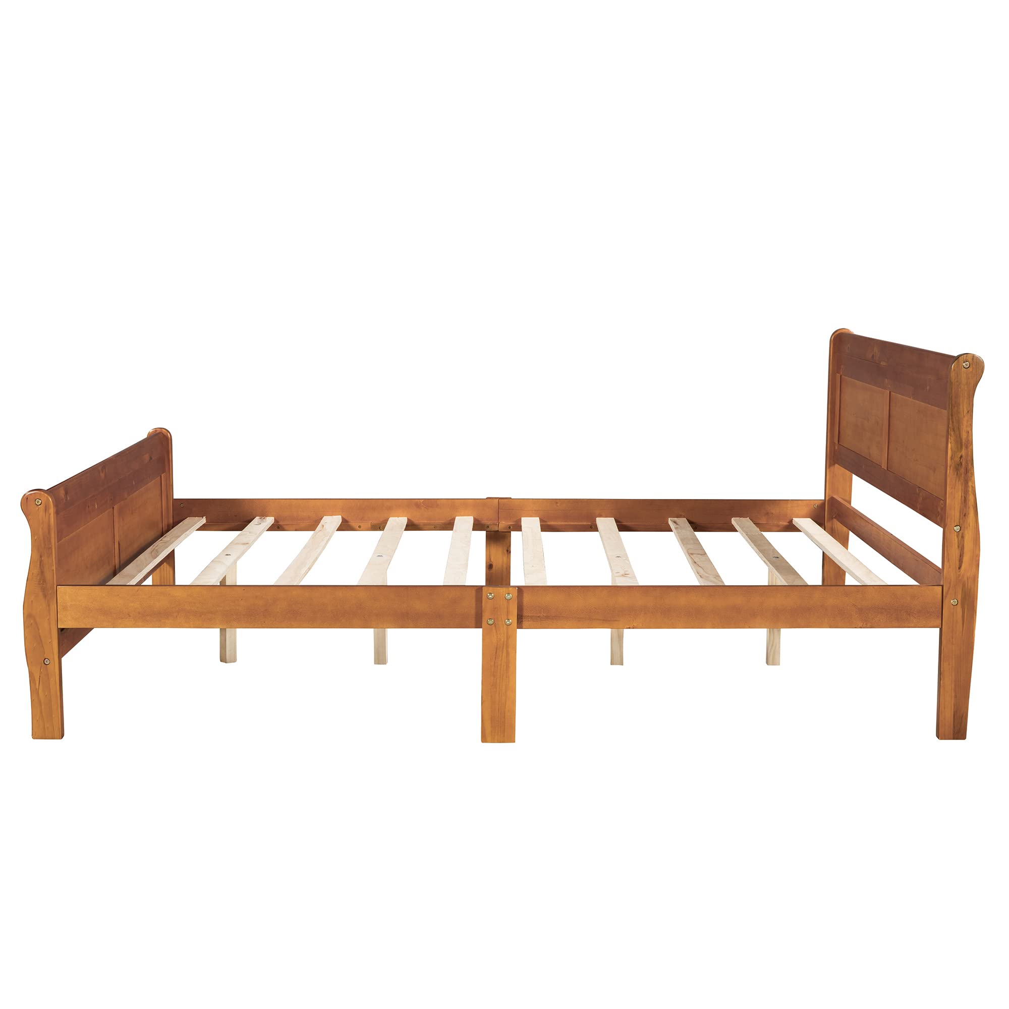 Harper & Bright Designs Queen Size Wooden Platform Bed Frame with Headboard & Slats - No Box Spring Needed - Sturdy Support Legs for Bedroom, Guest Room & Dorm