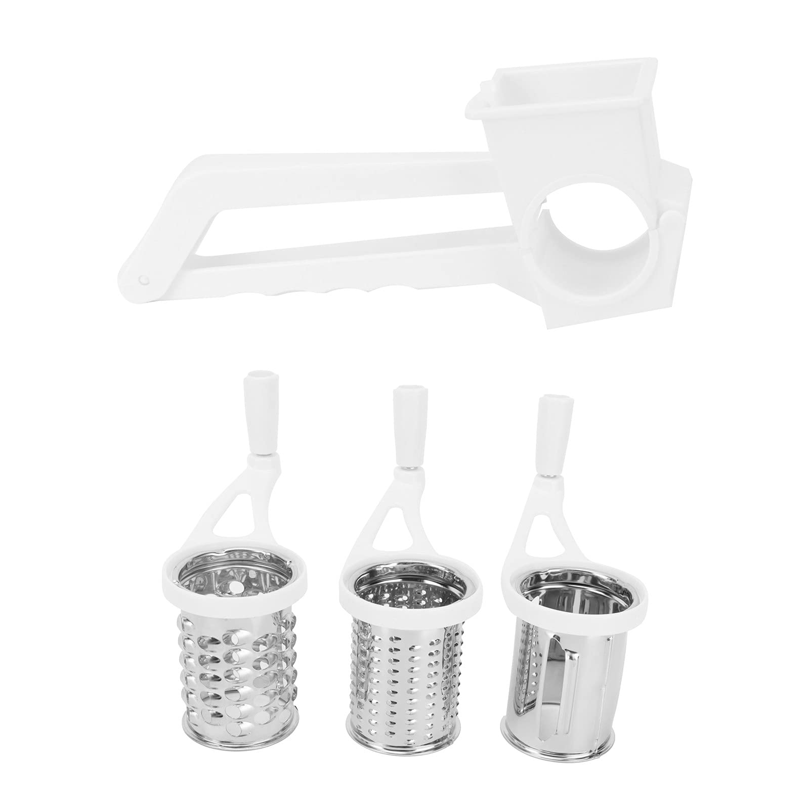 Shanrya Manual Meat Grinder & Vegetable Cutter - 3 Interchangeable Blades, Lightweight & Comfortable Kitchen Tool for Chopping, Grinding & Slicing - Perfect for Home Cooking, Meal Prep & Camping
