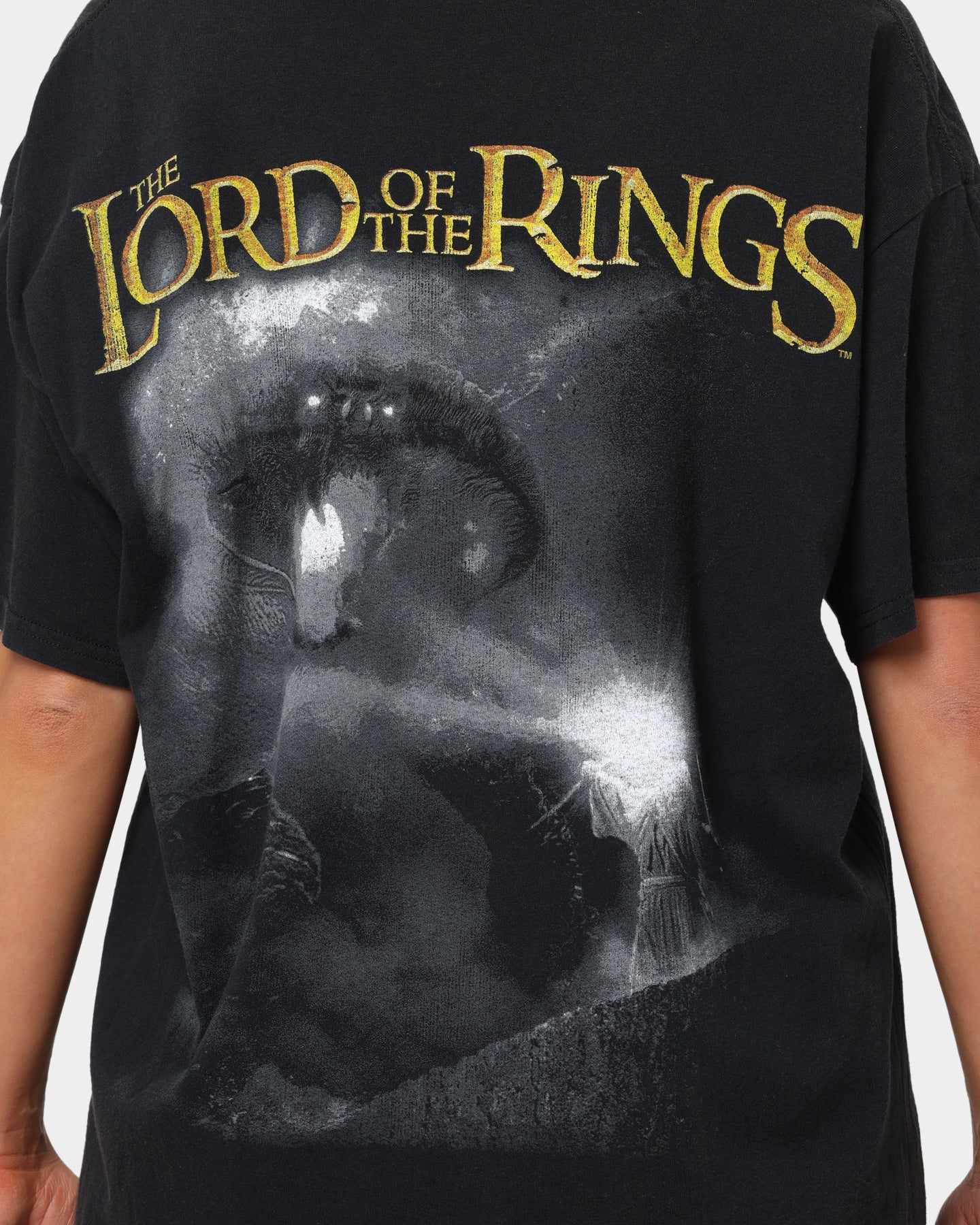 Vintage Washed Black Lord Of The Rings Fellowship T-Shirt | American Thrift | Perfect for Cosplay, Movie Nights & Fan Gifts