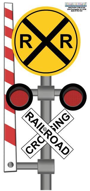 Vintage Railroad Sign Wall Decal Sticker - Authentic Train Station Style Home Decor for Man Cave, Garage, or Kids Room