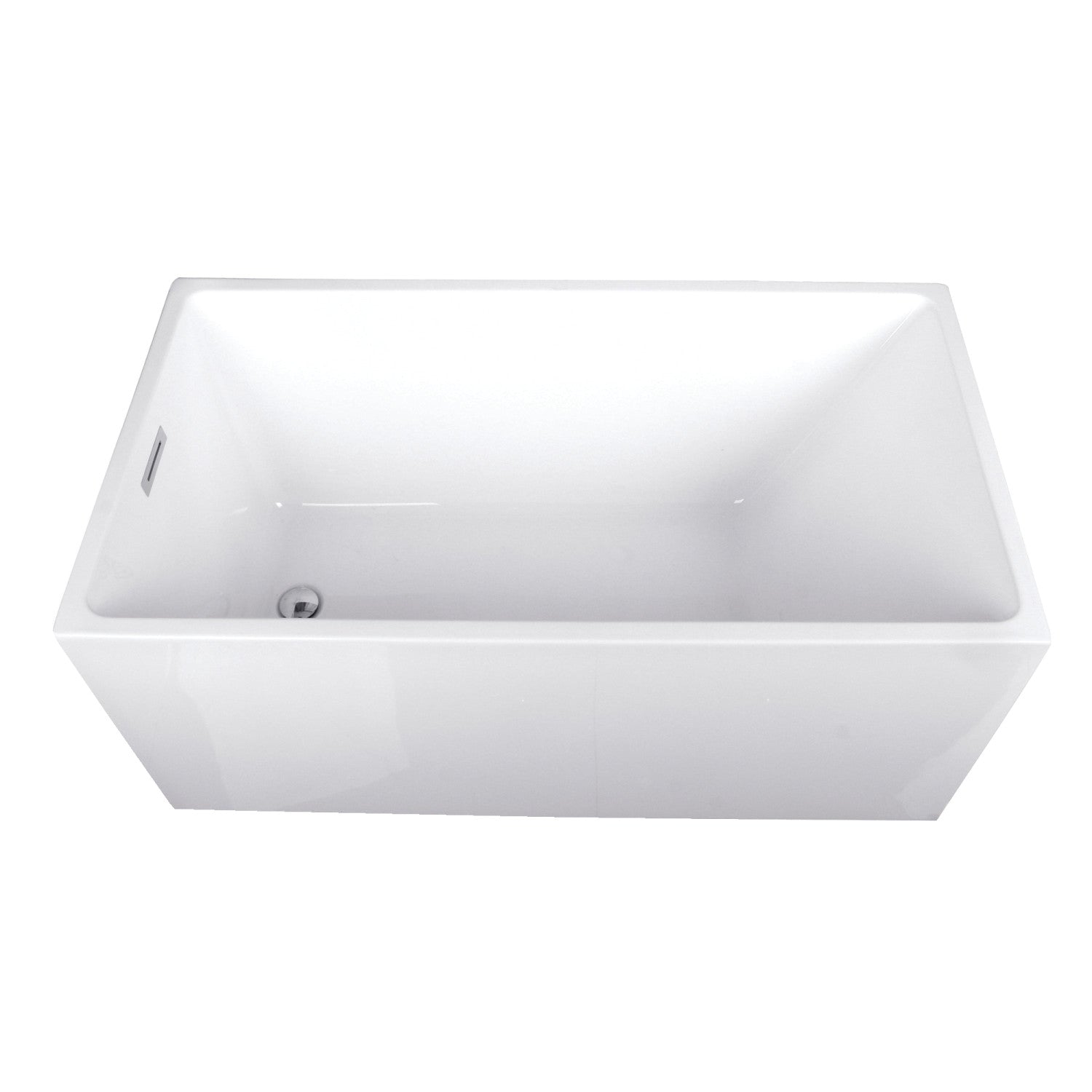 Aqua Eden 51 Inch Acrylic Freestanding Bathtub - Glossy White Rectangular Soaking Tub with Drain | Double-Ended Design for Modern Bathrooms & Spa-Like Relaxation