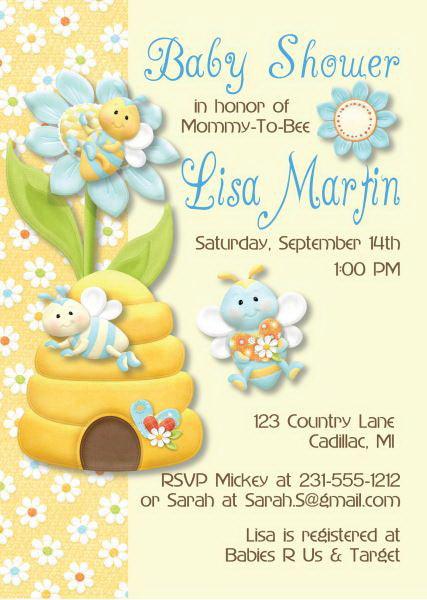 Bumble Bee Baby Boy Shower Invitations - Adorable Gender Reveal Party Cards with Honeycomb Design - Perfect for Baby Shower, Gender Reveal Party & Newborn Celebration