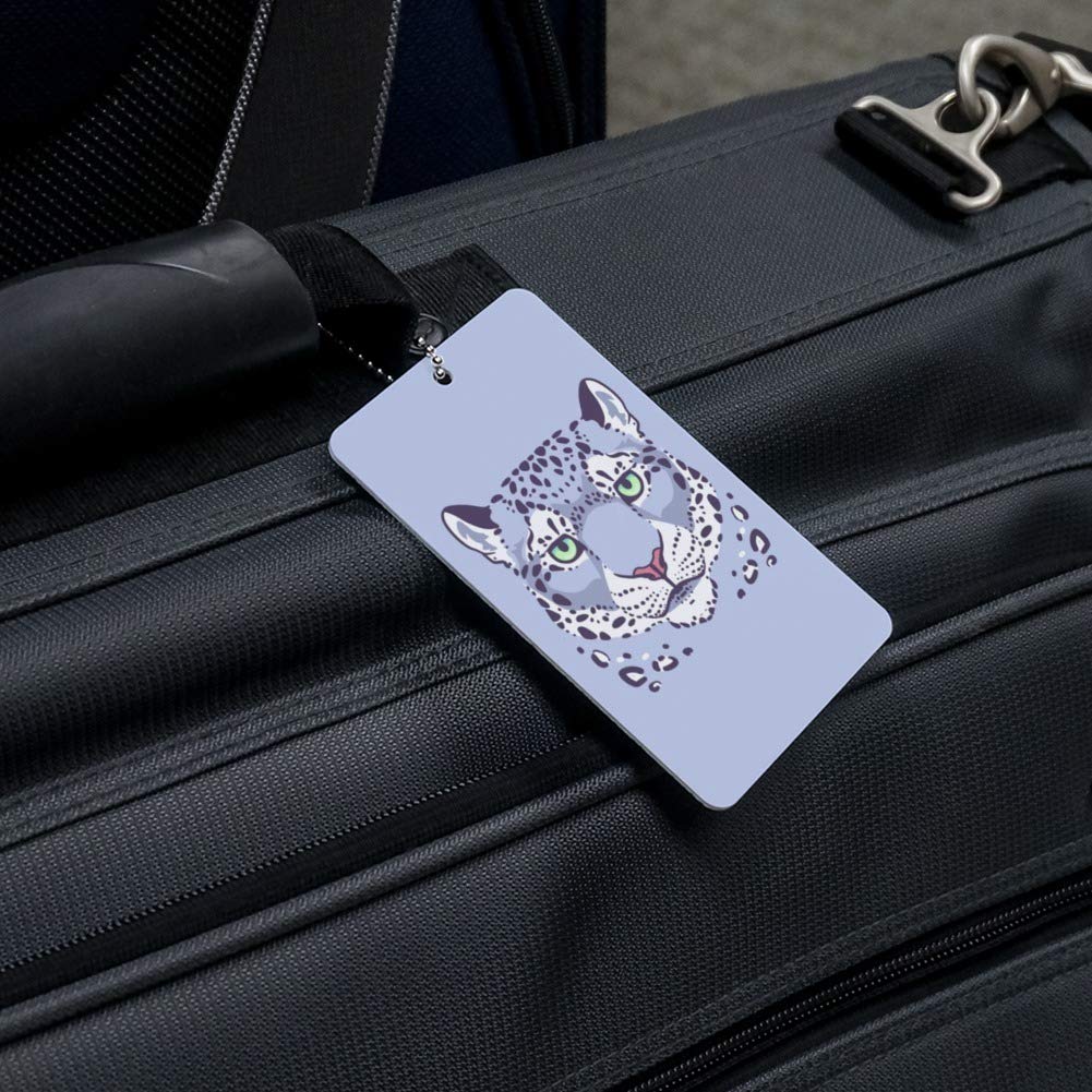 Spotted Snow Leopard Print Luggage Tag - Durable Suitcase ID Card Holder for Carry-On Bags | Perfect for Travel, Business Trips & Vacation Identification
