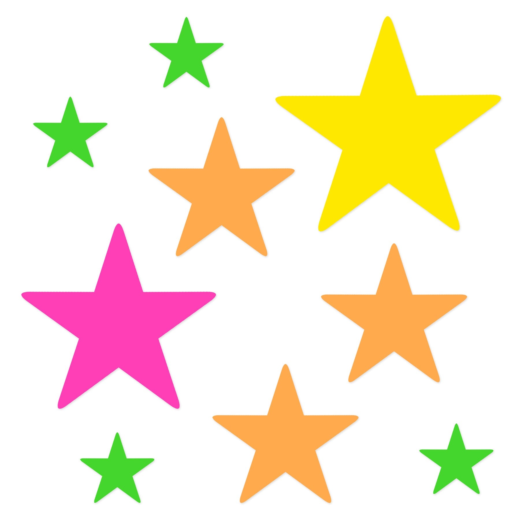108 Pack Neon Star Cutouts - Vibrant Party Decorations for Birthday, Baby Shower & Holiday Celebrations - Perfect for Wall, Ceiling & Photo Backdrop Decor