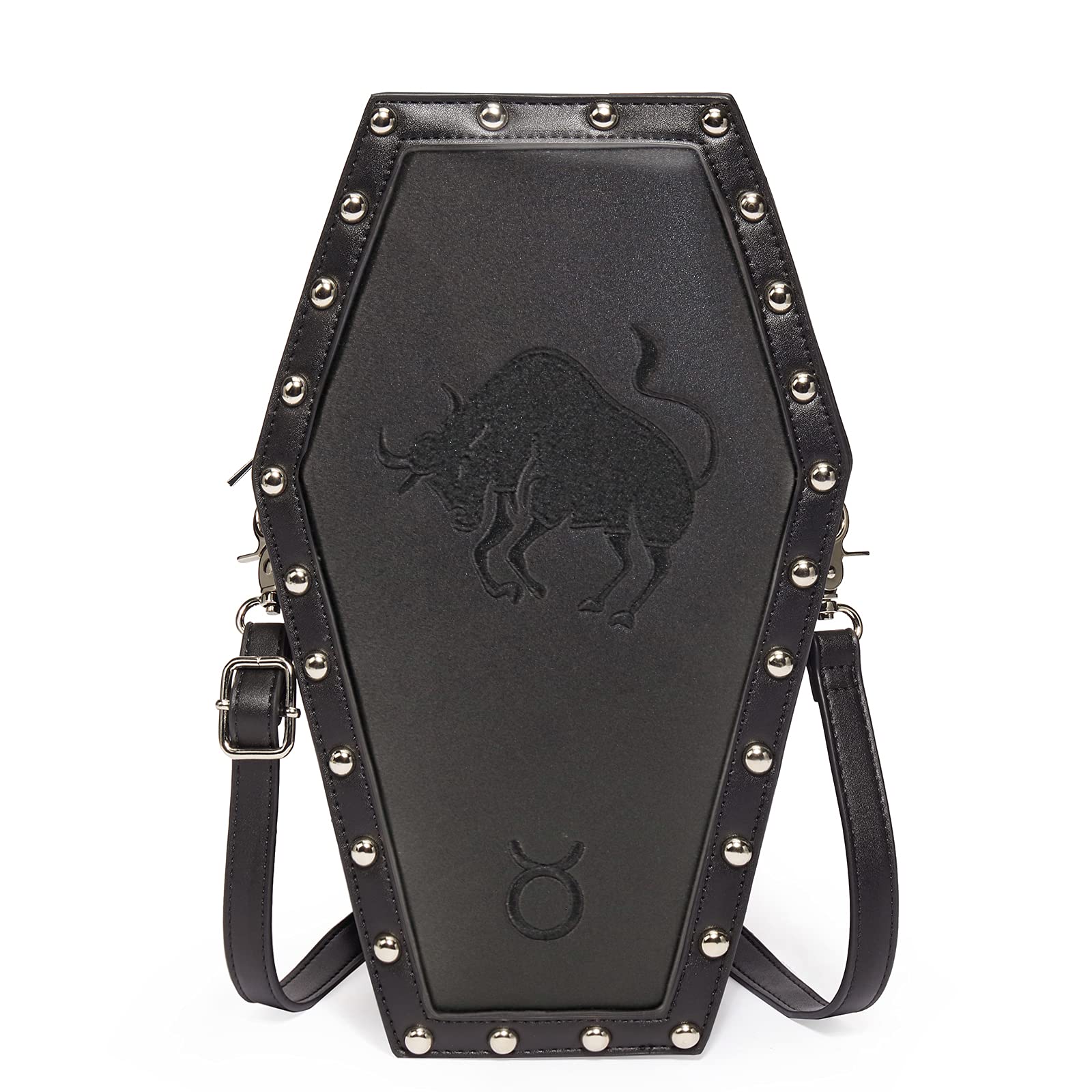12 Constellation Steampunk Women's Fashion Backpack - PU Leather Medium Size with Hand Embroidery | Unique Casual Daypack for Work, Travel & College