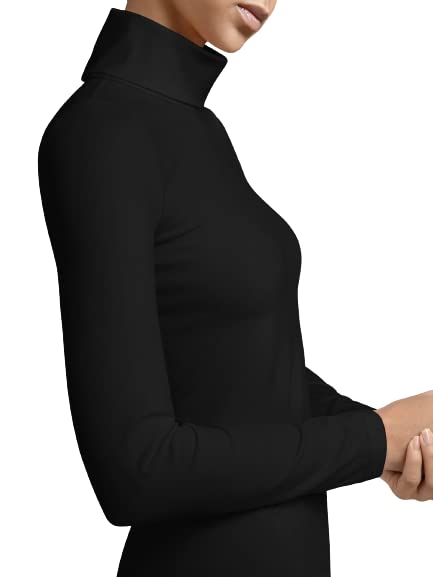 Wolford Women's Turtleneck Sweater - Soft Long Sleeve Slim Fit Pullover for Office, Winter & Casual Wear