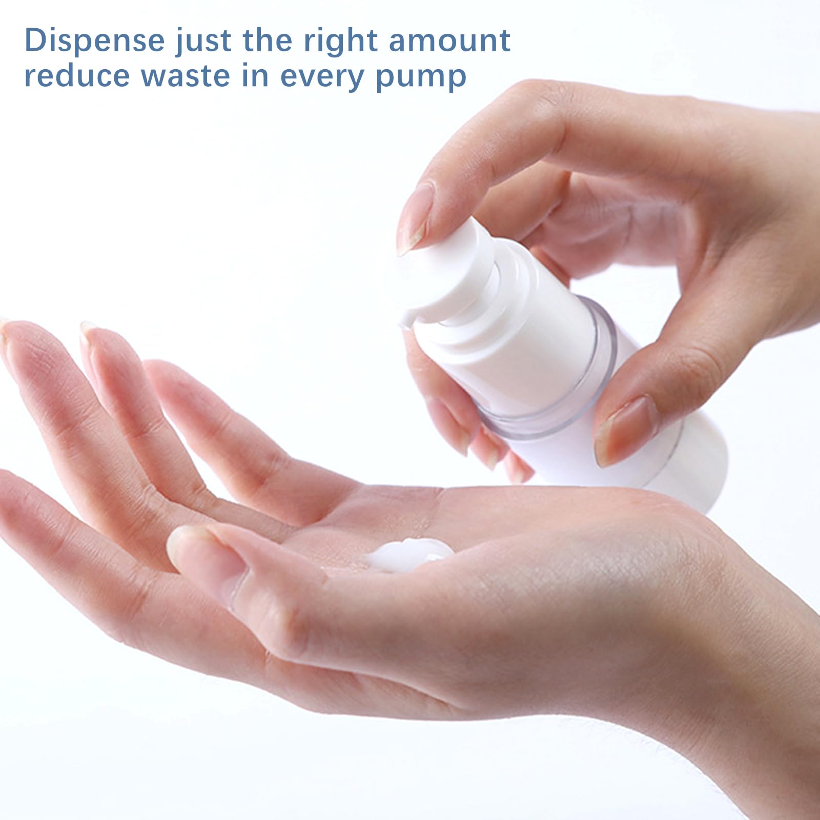 TUZAZO 6 Pack 1 Oz/30 ML Clear Airless Pump Bottles - Refillable Travel Size Plastic Cosmetic Containers for Foundation, Cream, Shampoo & Lotion - Perfect for Toiletry Kits, Makeup Organizers & Skincare Storage